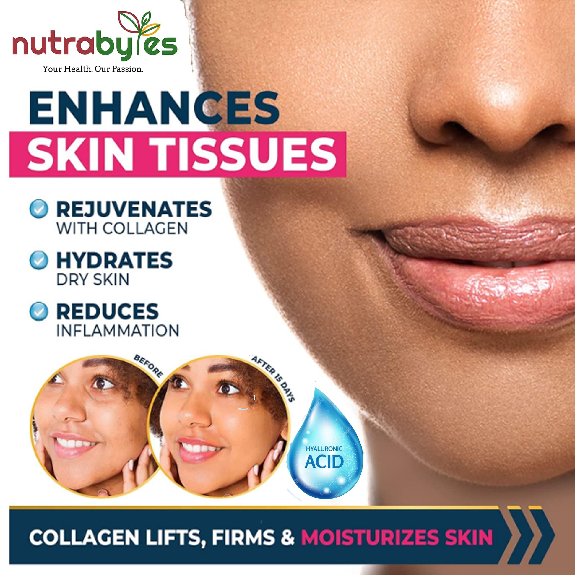 High Strength Marine Collagen with Hyaluronic Acid, Retinol and Vitamin C | 180 Capsules - 3 Months Supply NUTRABYTES buy supplements canada