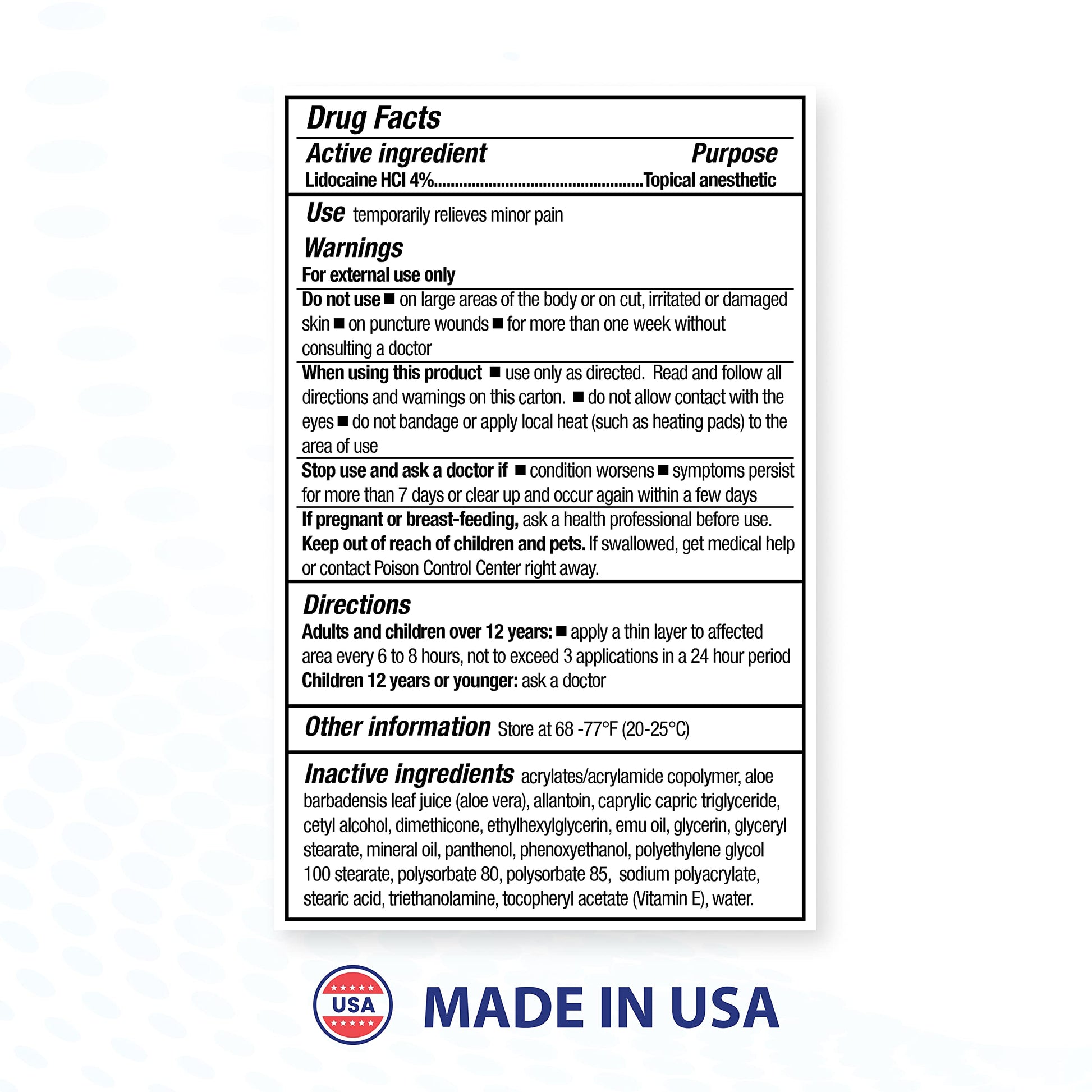 BLUE-EMU Lidocaine Pain Relief Cream for Fast, Numbing Relief, 2.7 Oz, 1 Pack BLUE-EMU buy supplements canada
