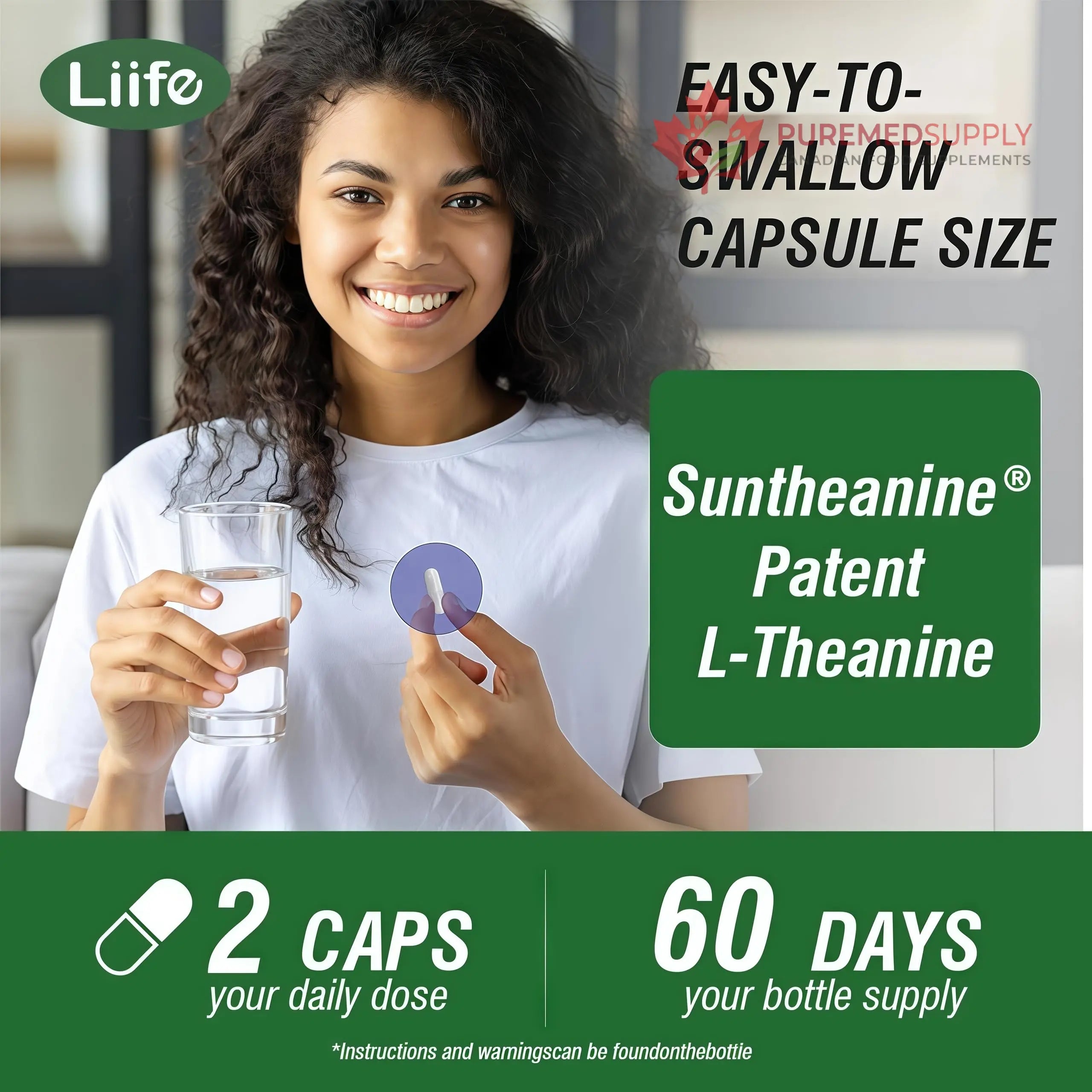 LIIFE L-Theanine (Suntheanine®) with GABA– 60 Veggie Capsules Support with Magnesium & Black Pepper for a Healthy Stress Response, Relaxation, and Focus Increases Brain Alpha-Wave Production* LIIFE buy supplements canada