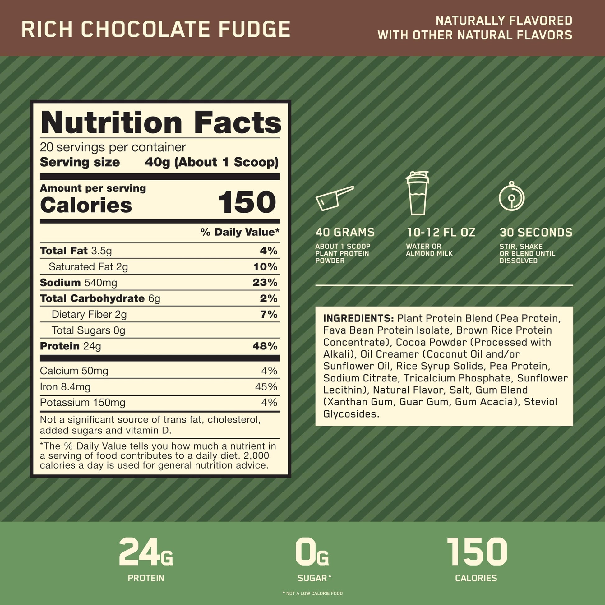 Optimum Nutrition Gold Standard 100% Plant Based Protein Powder, Gluten Free, Vegan Protein for Muscle Support and Recovery with Amino Acids - Rich Chocolate Fudge, 20 Servings (Packaging May Vary) Optimum Nutrition buy supplements canada