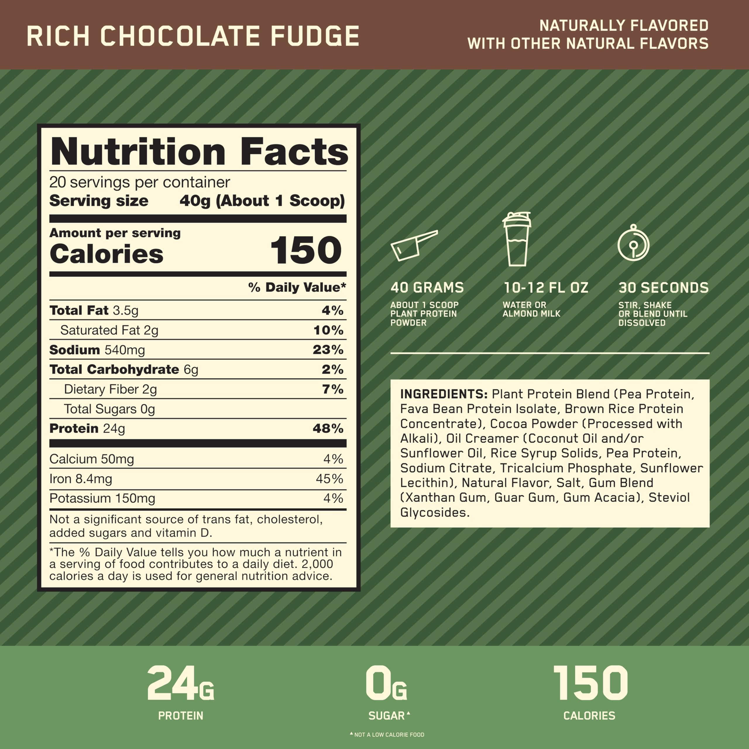 Optimum Nutrition Gold Standard 100% Plant Based Protein Powder, Gluten Free, Vegan Protein for Muscle Support and Recovery with Amino Acids - Rich Chocolate Fudge, 20 Servings (Packaging May Vary) Optimum Nutrition buy supplements canada