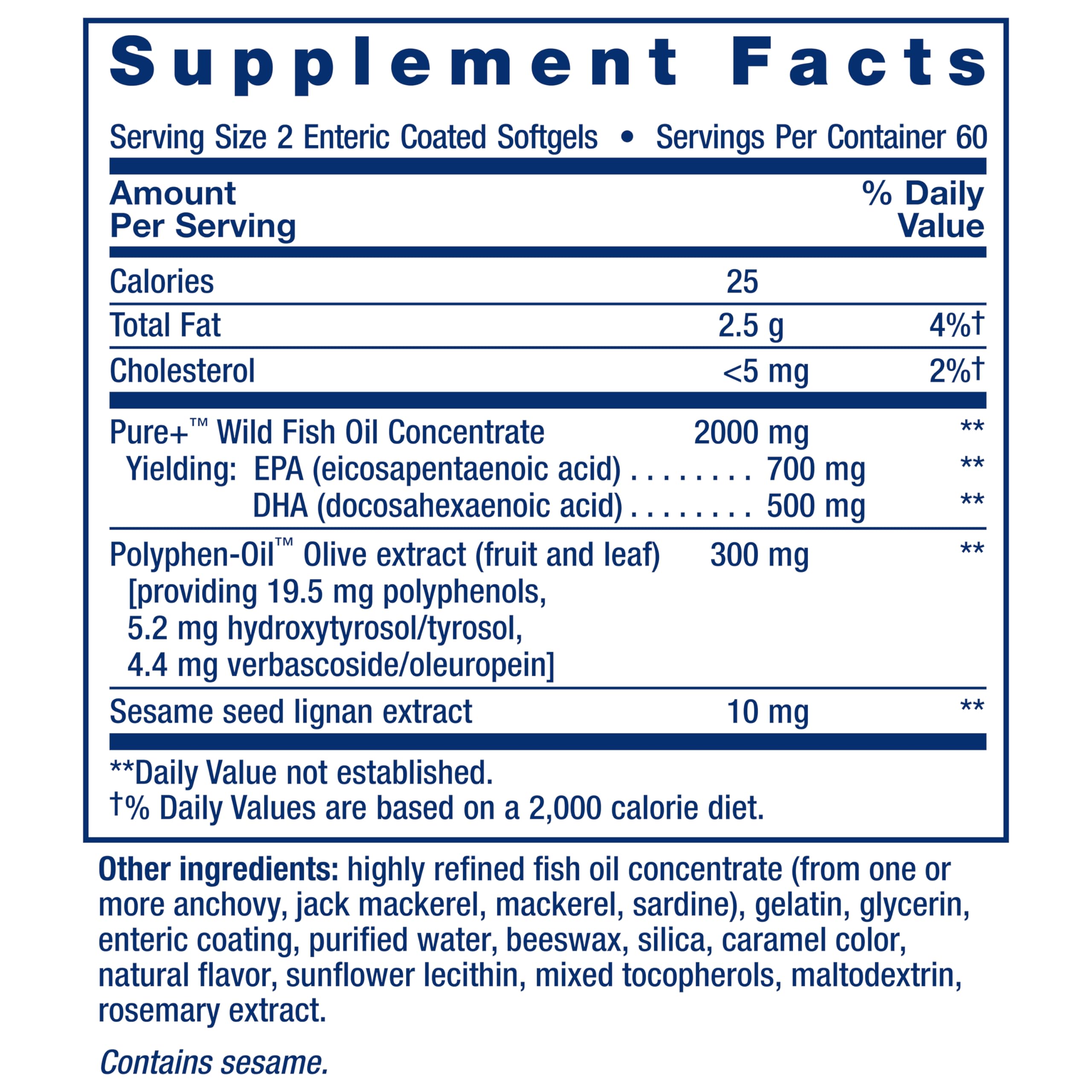 Life Extension Super Omega-3 EPA/DHA Fish Oil, Sesame Lignans & Olive Extract – Heart Health, Brain Health, Inflammation Health Support, Gluten-Free, Enteric-Coated, Non-GMO, 120 Softgels Life Extension buy supplements canada