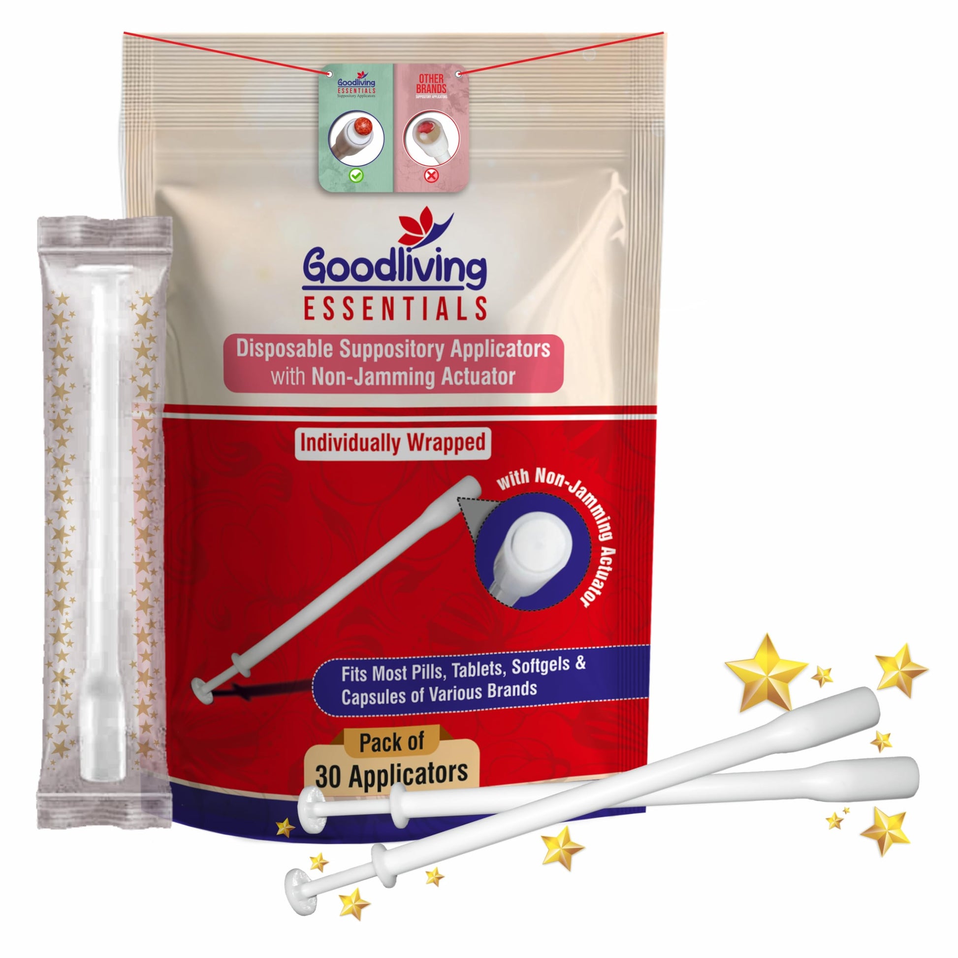Suppository Applicators Mega Pack 30 Count Hygienic Inserter | Fits Suppositories Without Getting Stuck Inside With Our Innovative Pusher | Soft Tip, Smooth & Pain-Free Suppository Insertion Tool Goodliving Essentials buy supplements canada