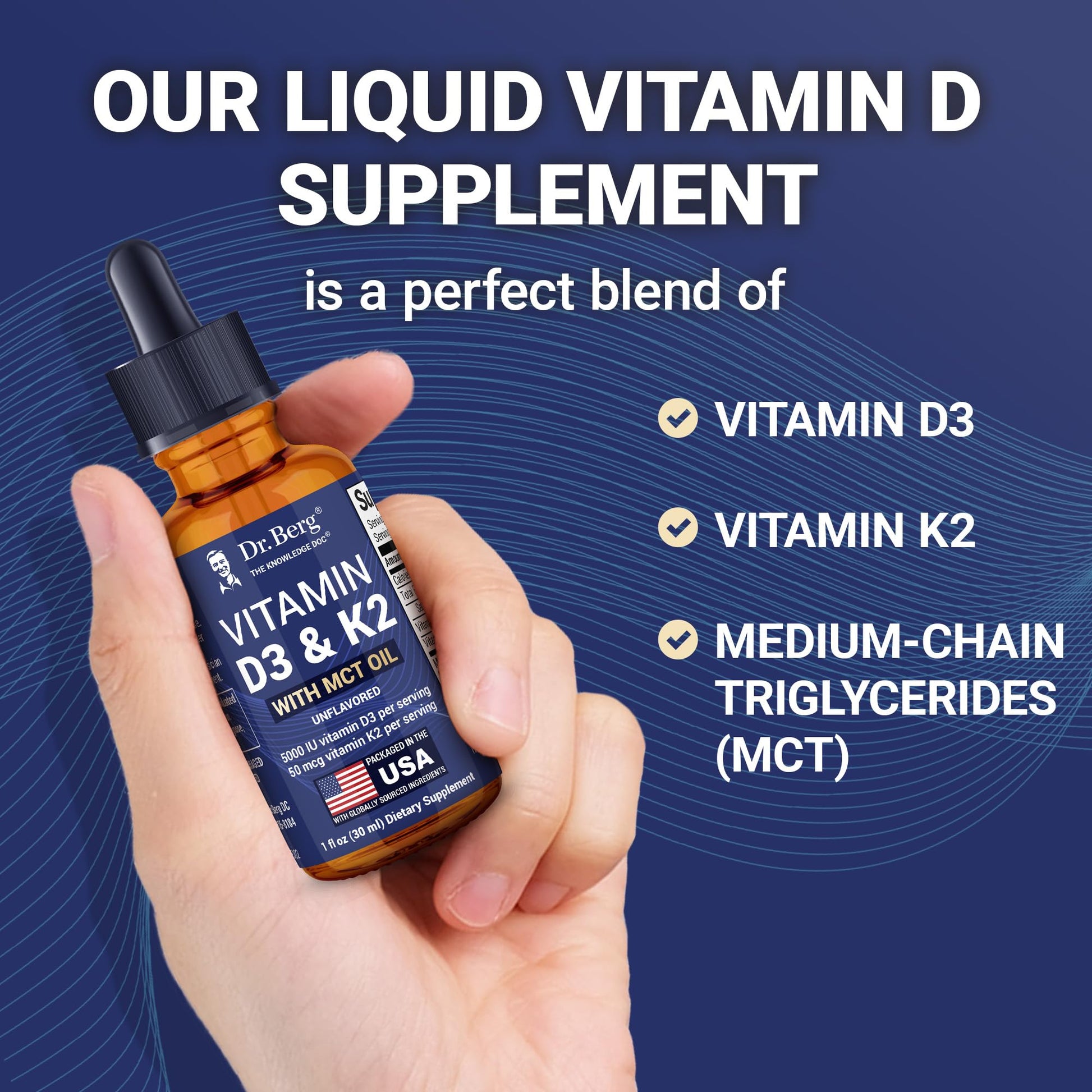 Dr. Berg Maximum Strength Vitamin D3 K2 Liquid Drops with MCT Oil – 5,000 IU Liquid Vitamin D3 with K2 – Supports Strong Bones, Heart, Energy, Immunity, and Overall Vitality* - Unflavored 1 Fl Oz Dr. Berg Nutritionals buy supplements canada