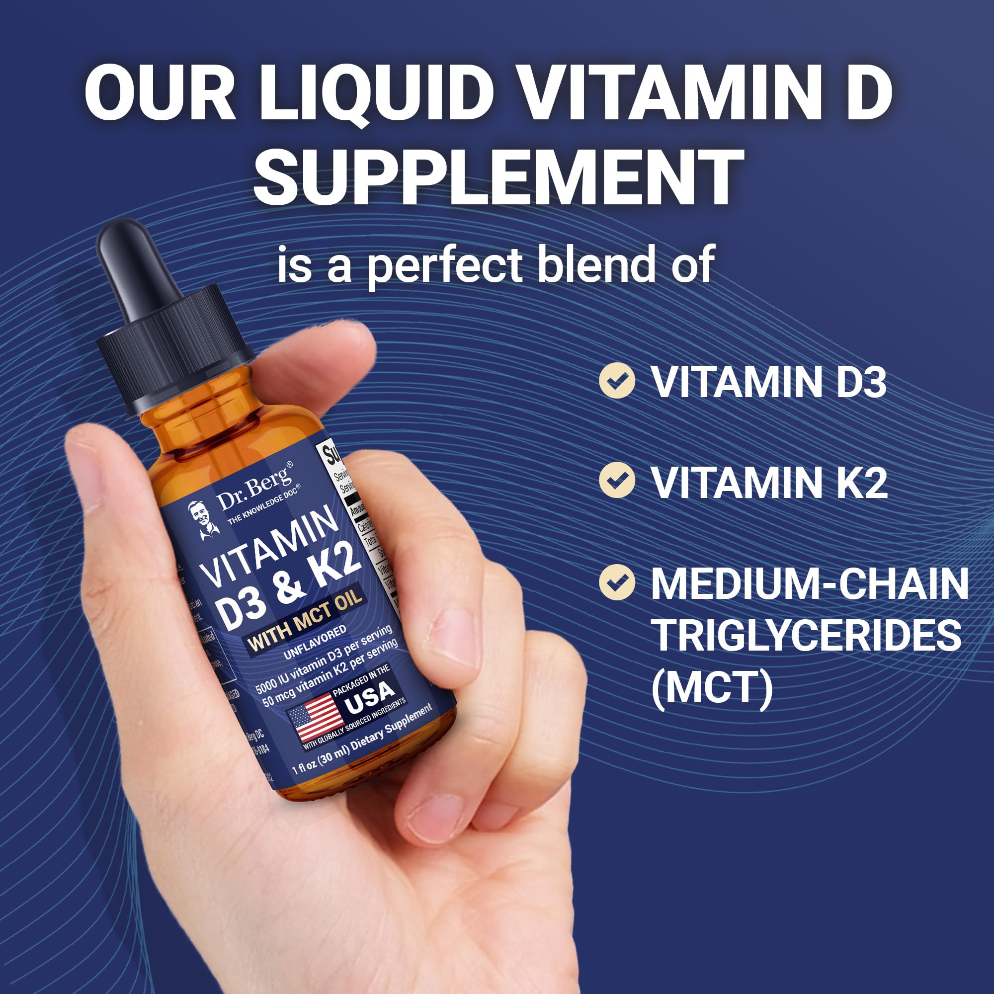 Dr. Berg Maximum Strength Vitamin D3 K2 Liquid Drops with MCT Oil – 5,000 IU Liquid Vitamin D3 with K2 – Supports Strong Bones, Heart, Energy, Immunity, and Overall Vitality* - Unflavored 1 Fl Oz Dr. Berg Nutritionals buy supplements canada