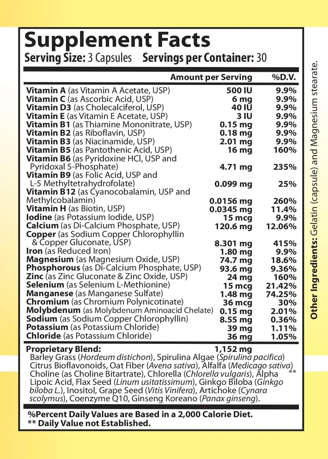 Vitamin Complex Multivitamins and Multiminerals - 12 Vitamins and 14 Minerals, Vitamin A C D3 E B1 B2 B3 B5 B6 B9 B12 H and Minerals Main Products buy supplements canada