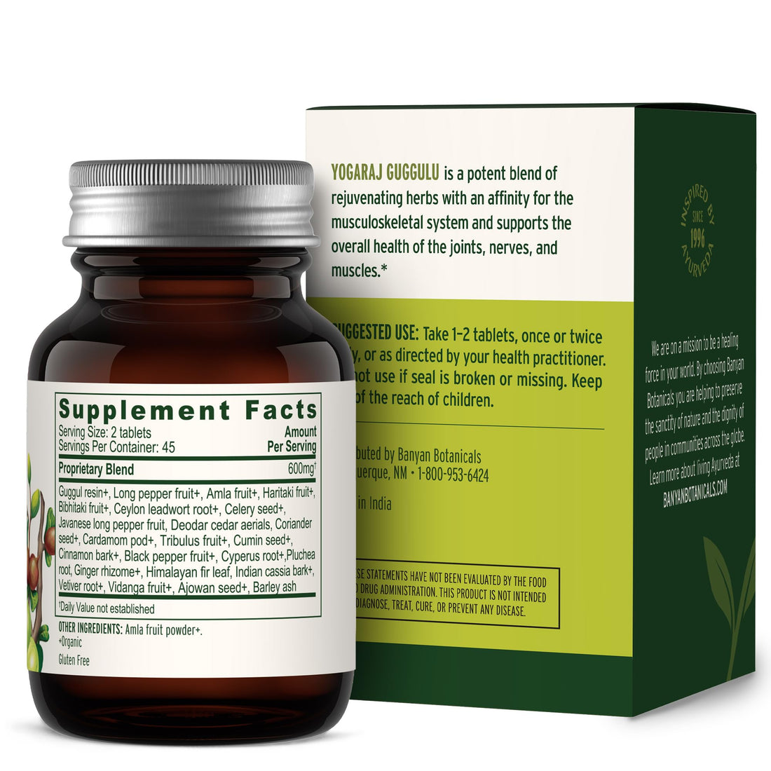 Banyan Botanicals Organic Yogaraj Guggulu – Joint Support & Mobility Supplement – Ayurvedic Herbal Blend for Flexibility, Neuromuscular Comfort – Deep Systemic Detox – 90 Tablets – USDA Organic* Banyan Botanicals buy supplements canada
