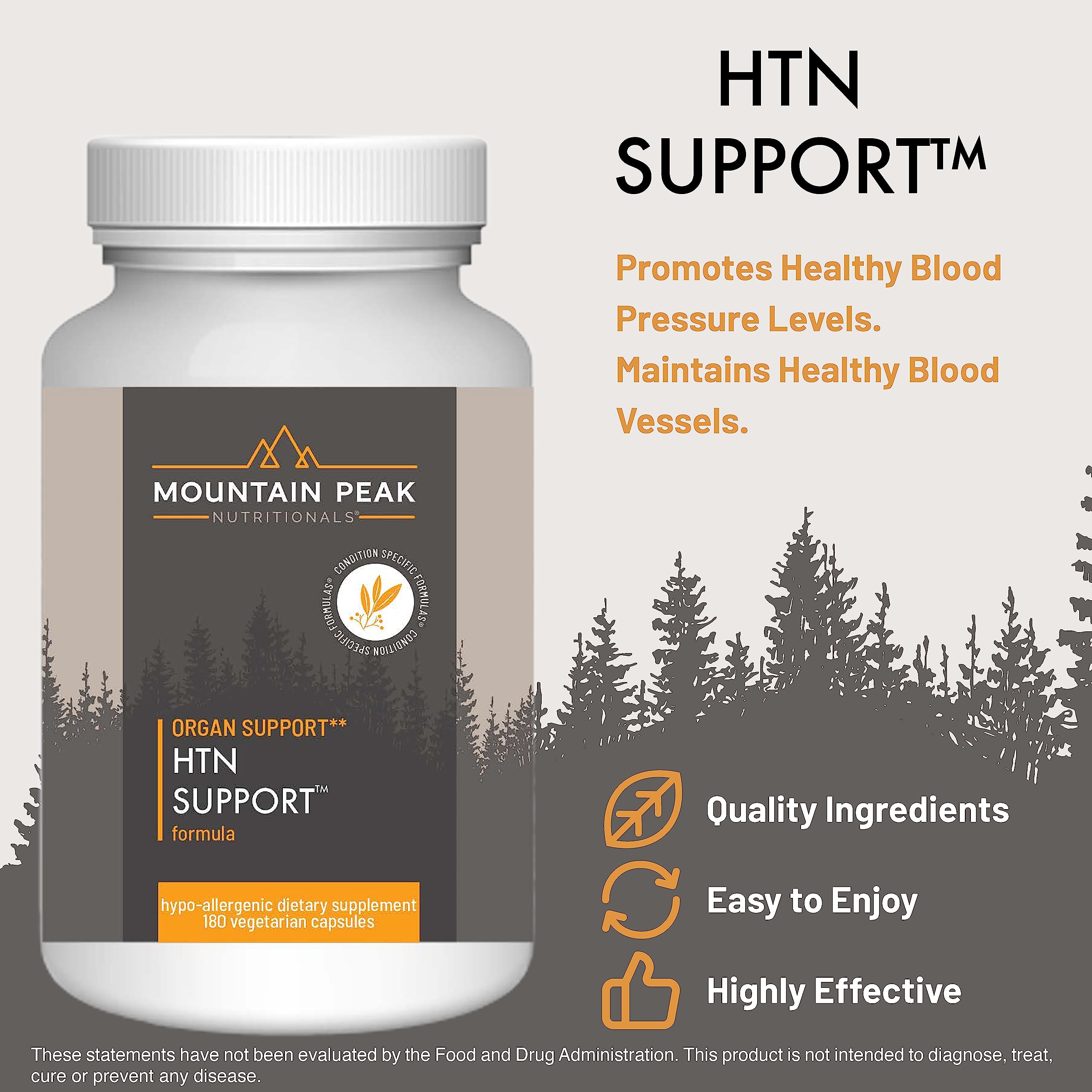 Mountain Peak Nutritionals HTN Blood Pressure Support Supplement for Heart & Circulation Health - Advanced Cardiovascular Formula with Rauwolfia, Hawthorn Berry, & Magnesium (180 Vegetarian Capsules) Mountain Peak Nutritionals buy supplements canada
