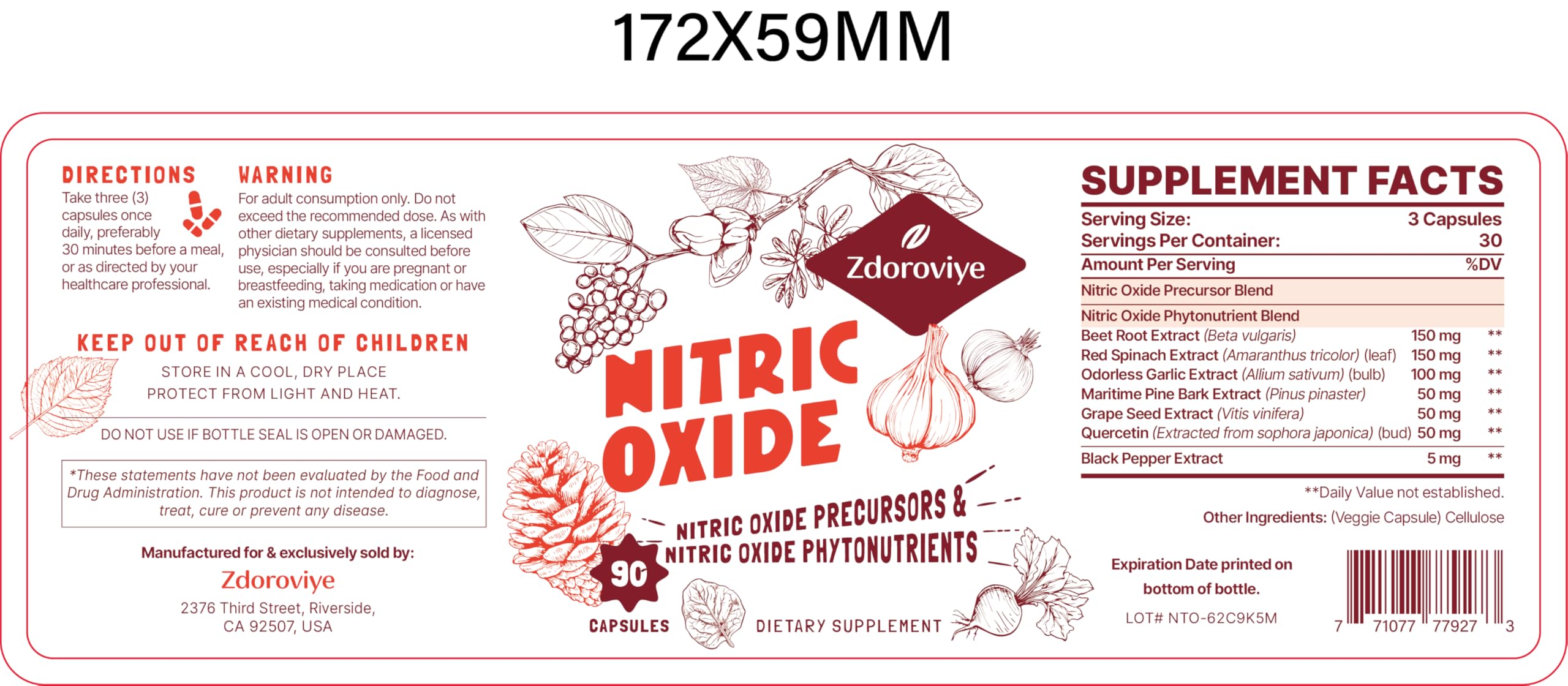 Zdoroviye Nitric Oxide Supplement for Men, 90 Capsules (2 Pack) Zdoroviye buy supplements canada