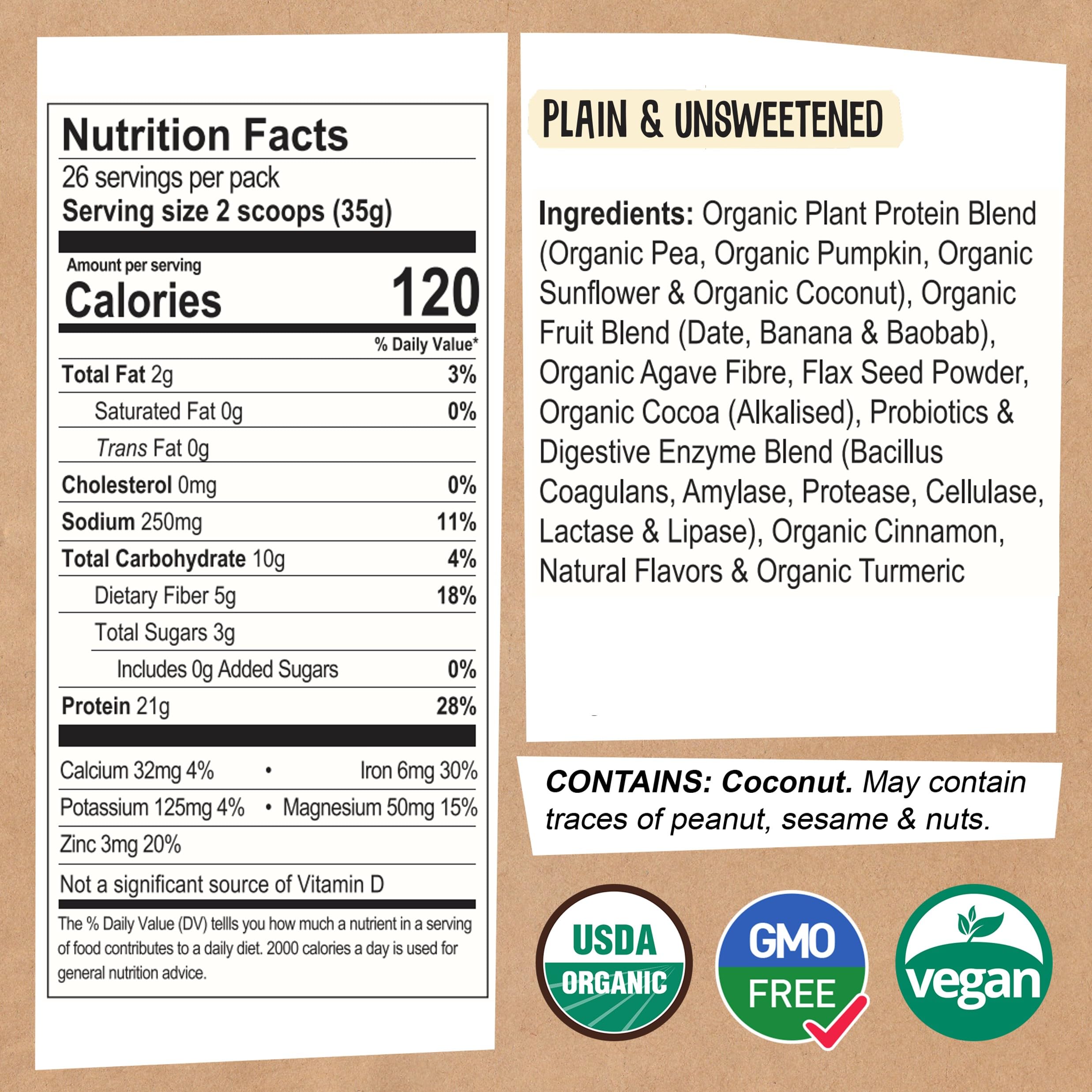 EarthChimp Organic Vegan Protein Powder - with Probiotics - Non GMO, Dairy Free EarthChimp buy supplements canada