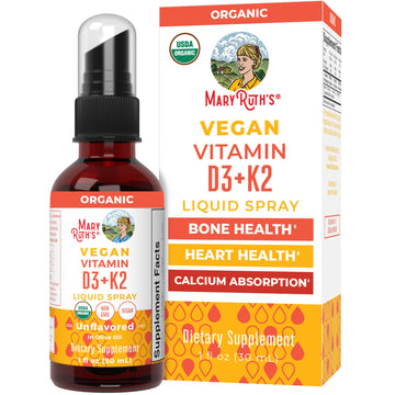 MaryRuth's Organic D3 + K2 Spray for Adults & Kids for Bone Health | Vitamin D3 as Cholecalciferol | Vitamin K2 | Immunity | Mineral Absorption | Heart Health | Vegan | Non-GMO | Gluten Free | 1 Fl Oz MARYRUTH'S buy supplements canada