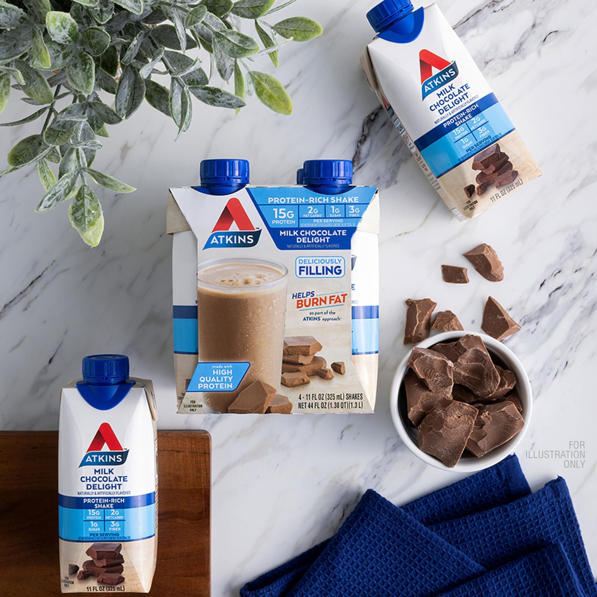 Atkins Milk Chocolate Delight Protein Shake, 15g Protein, Low Glycemic, 2g Net Carb Atkins buy supplements canada