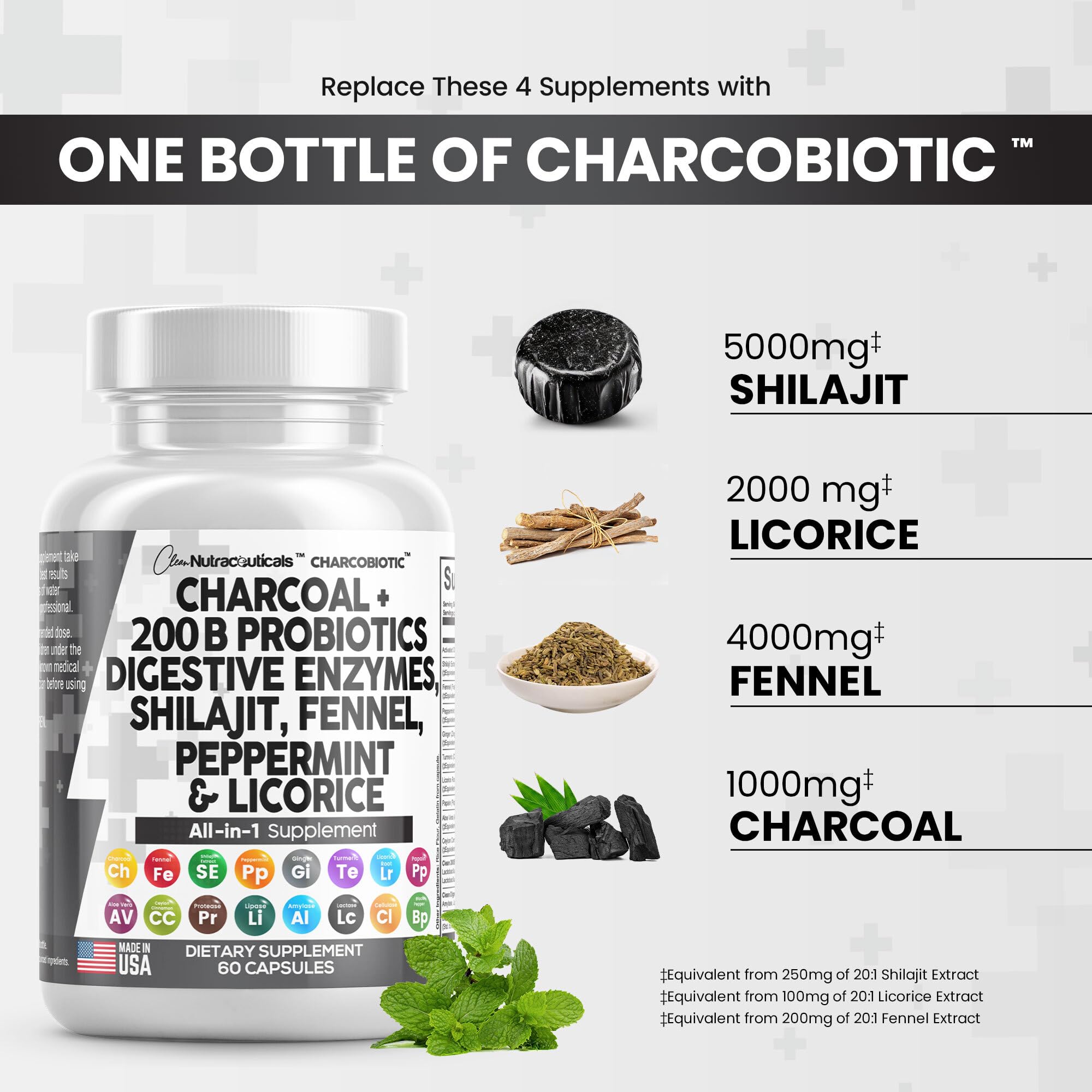 Clean Nutra Activated Charcoal Capsules 1000mg Shilajit 5000mg Pills Clean Nutraceuticals buy supplements canada