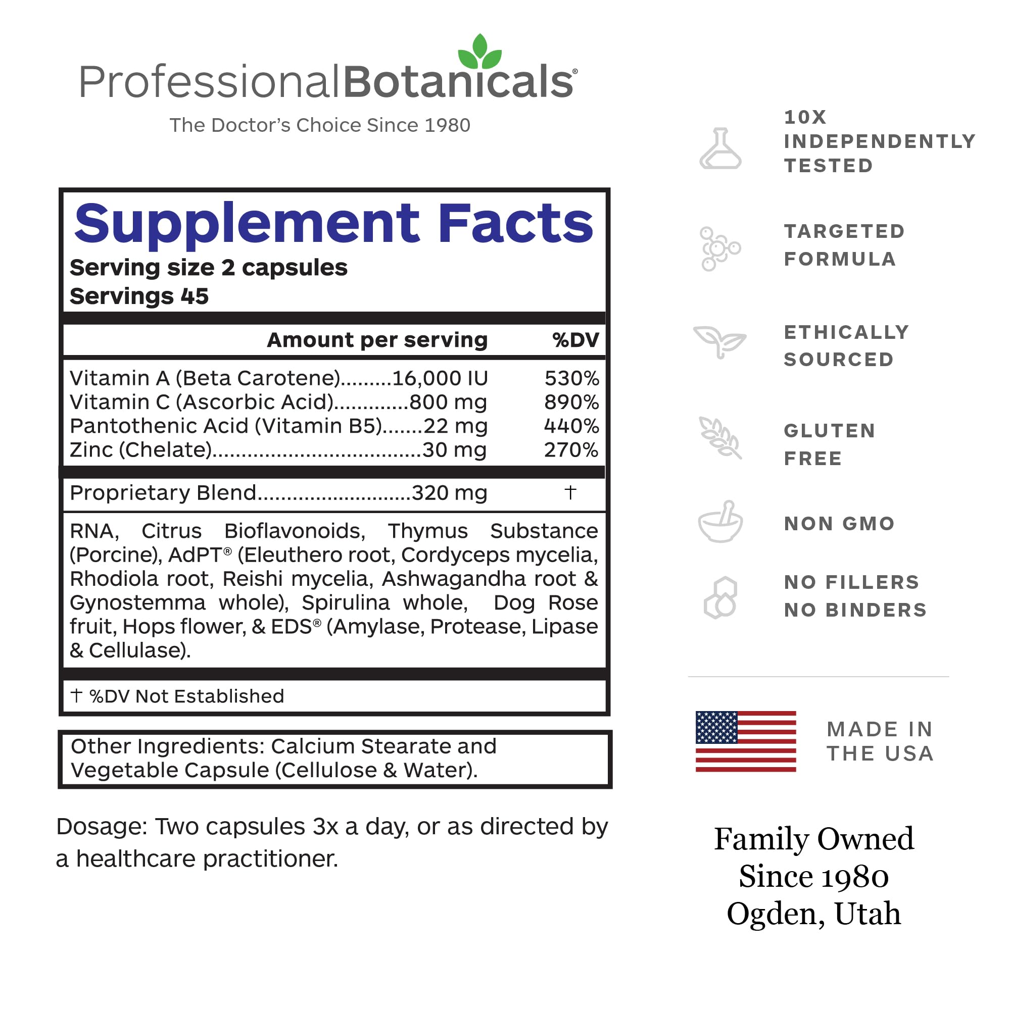 Professional Botanicals - Vegan Formulated Co-Resists - Synergistic Blend of Herbs and Powerful Nutrients that Supports the Immune System - 90 Vegetarian Capsules Professional Botanicals buy supplements canada