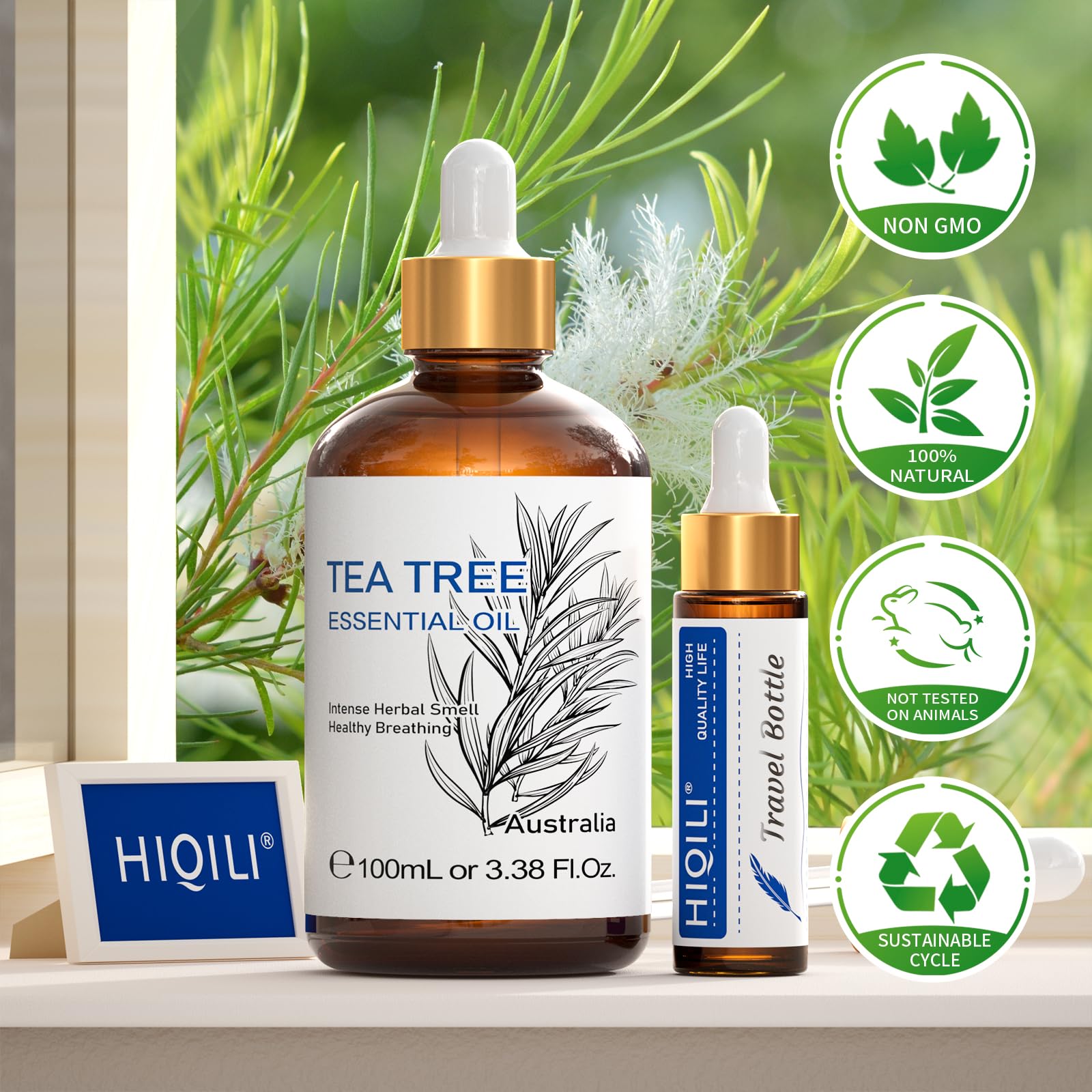 HIQILI Tea Tree Essential Oil (100 ML), 100% Pure for Toenail Fungus, Hair Damage HIQILI buy supplements canada