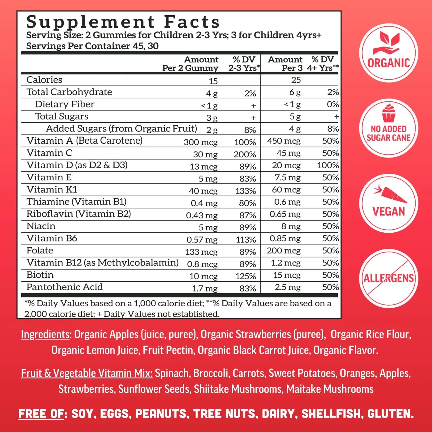 Llama Naturals Kids Multivitamin Gummies | Real Fruit, No Added Sugar Cane | Organic Vegan Toddler Whole Food Vitamins | Llama Naturals buy supplements canada