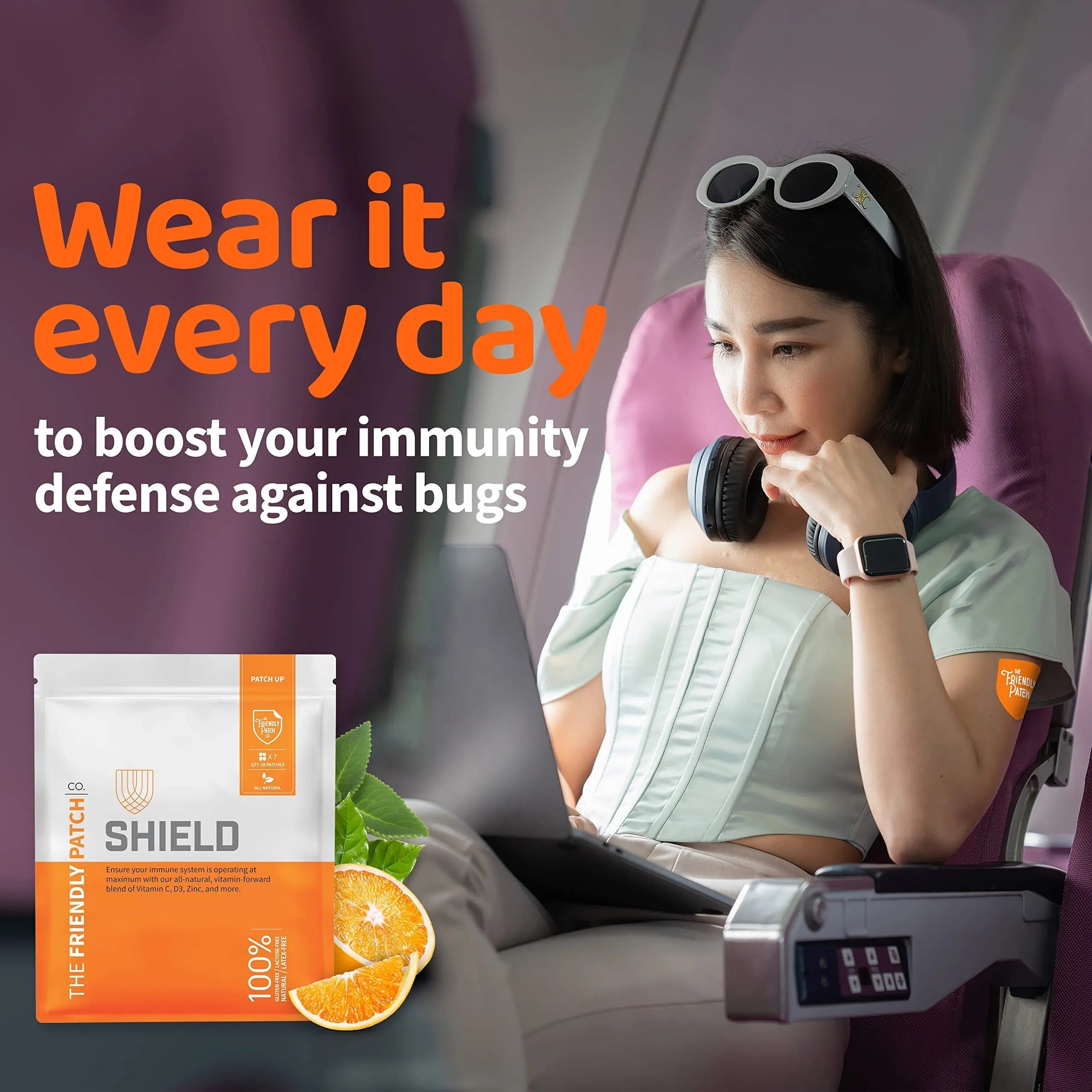 The Friendly Patch Shield Immunity Support Patch | Wearable Immune Boosters for Adults with Vitamin D3, C and Zinc The Friendly Patch CO. buy supplements canada