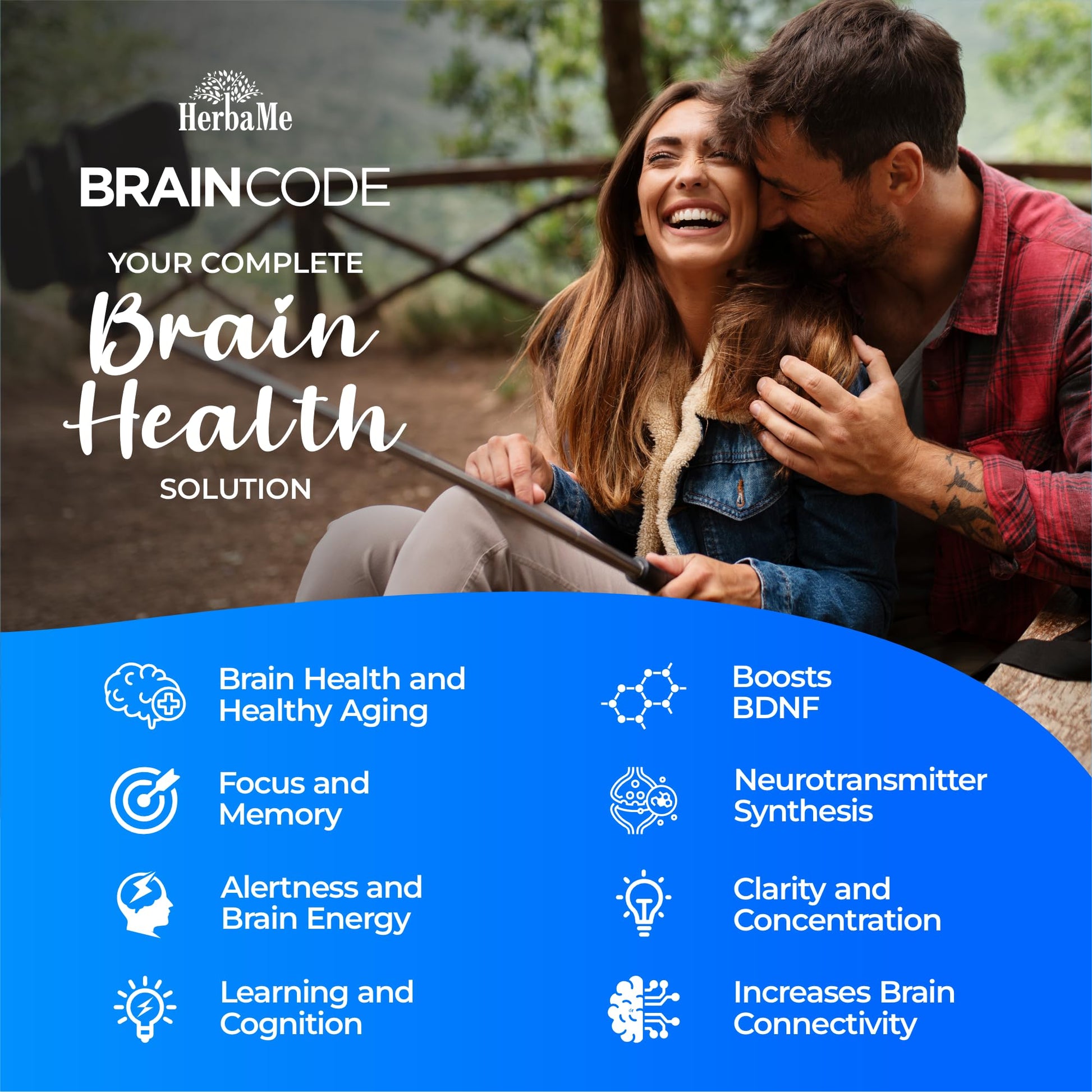 HerbaMe Brain Code Nootropic Brain Supplement for Memory and Focus | Supports Cognitive Health & Mental Clarity, Enhance Concentration | 90 Capsules HerbaMe buy supplements canada