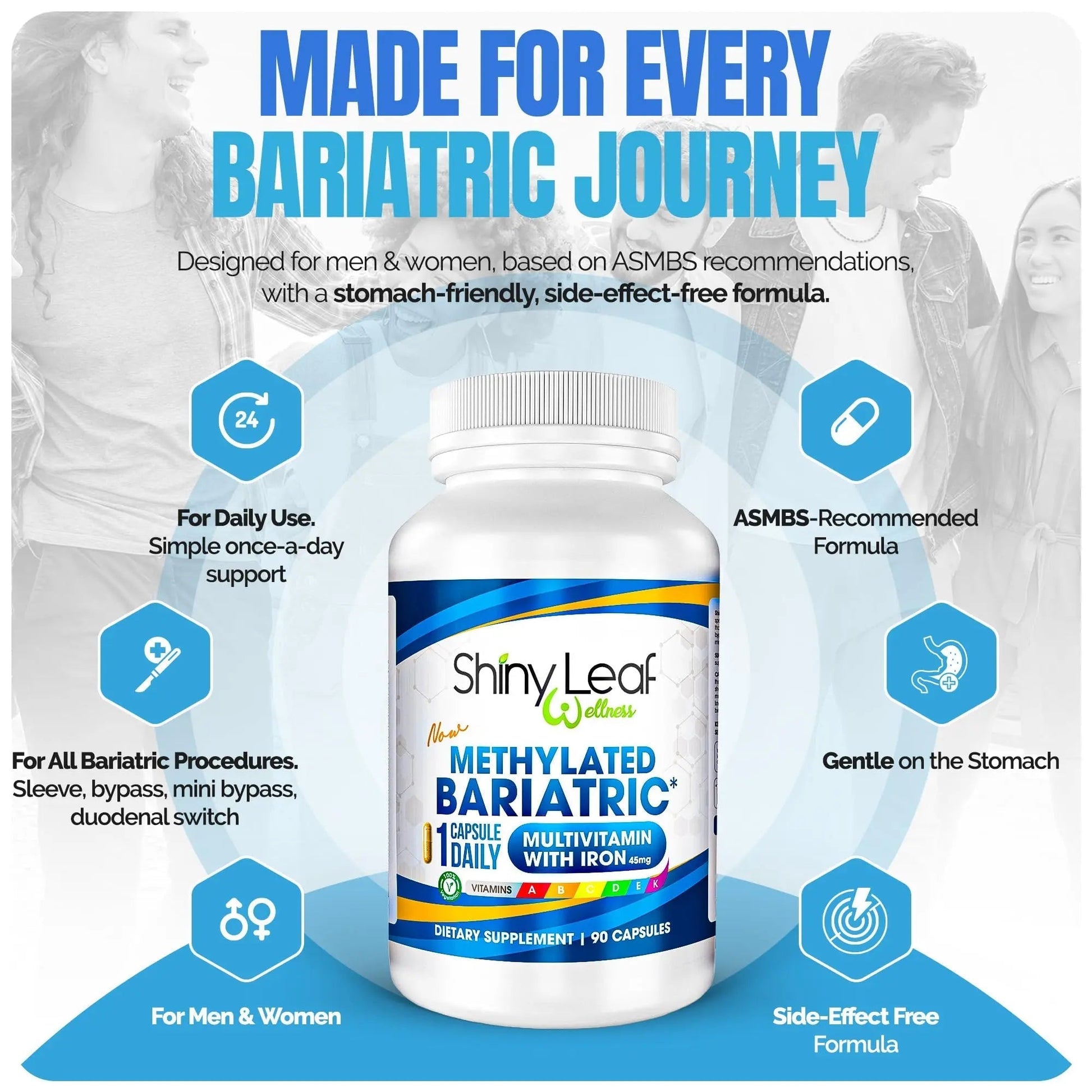 Shiny Leaf Methylated Bariatric Multivitamin with Iron 45mg – Once Daily Capsule, Made in USA, ASMBS Compliant Bariatric Vitamins Shiny Leaf buy supplements canada