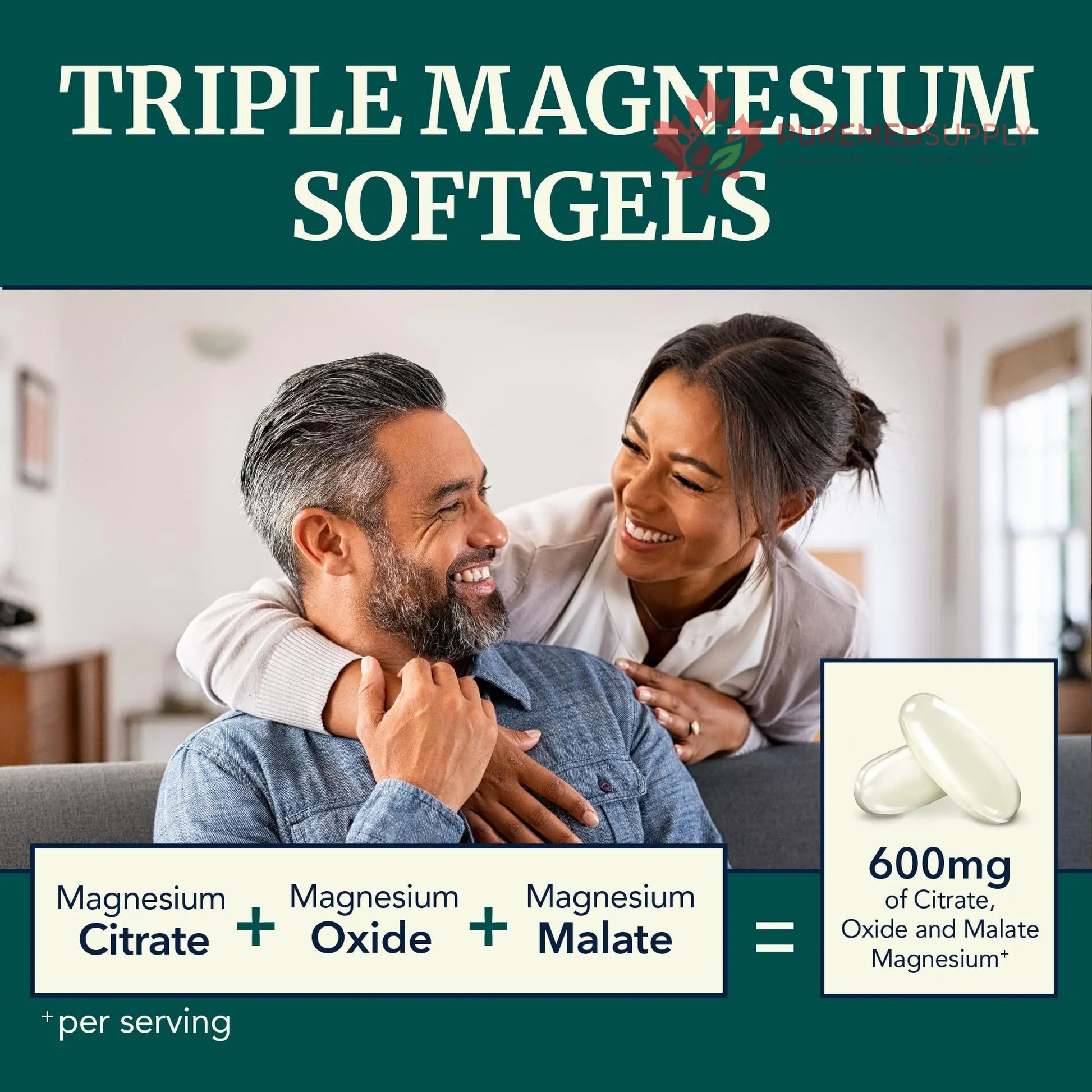 Triple Magnesium Softgels | Citrate, Malate, & Oxide | Highly Absorbable Magnesium Supplement for Digestion, Calm, Leg Cramps, & Sleep Support | 300mg Complex | Easy to Swallow Soft Gels | 60 Count Nobi Nutrition buy supplements canada