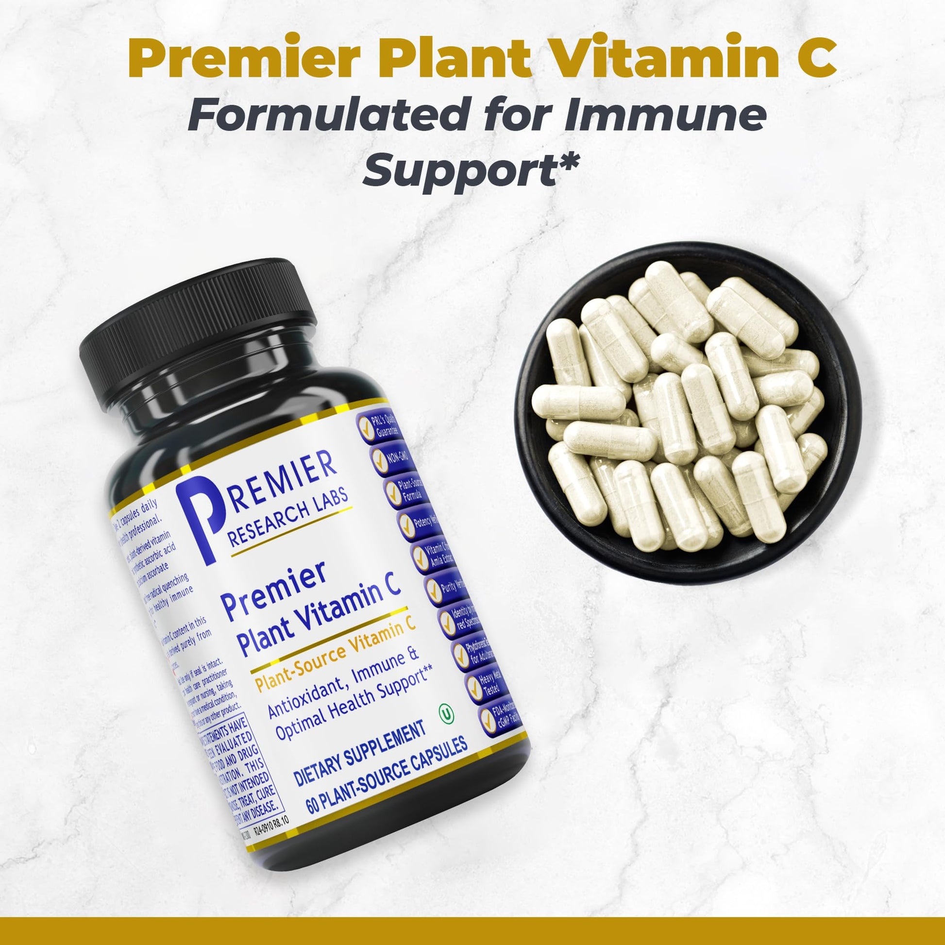 Premier Research Labs Vitamin C Supplement - Natural Vitamin C, Whole Food Vitamin C, Essential C Complex, Pure with Bioflavonoids & Organic Ingredients - 60 Vegetarian Capsules Premier Research Labs buy supplements canada