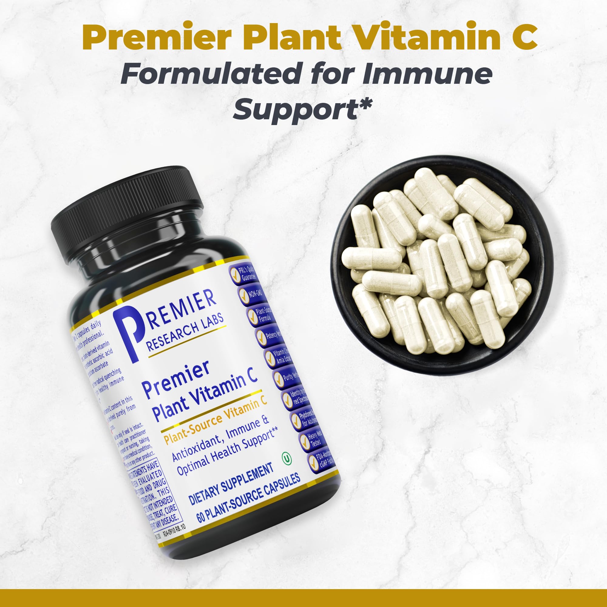 Premier Research Labs Vitamin C Supplement - Natural Vitamin C, Whole Food Vitamin C, Essential C Complex, Pure with Bioflavonoids & Organic Ingredients - 60 Vegetarian Capsules Premier Research Labs buy supplements canada