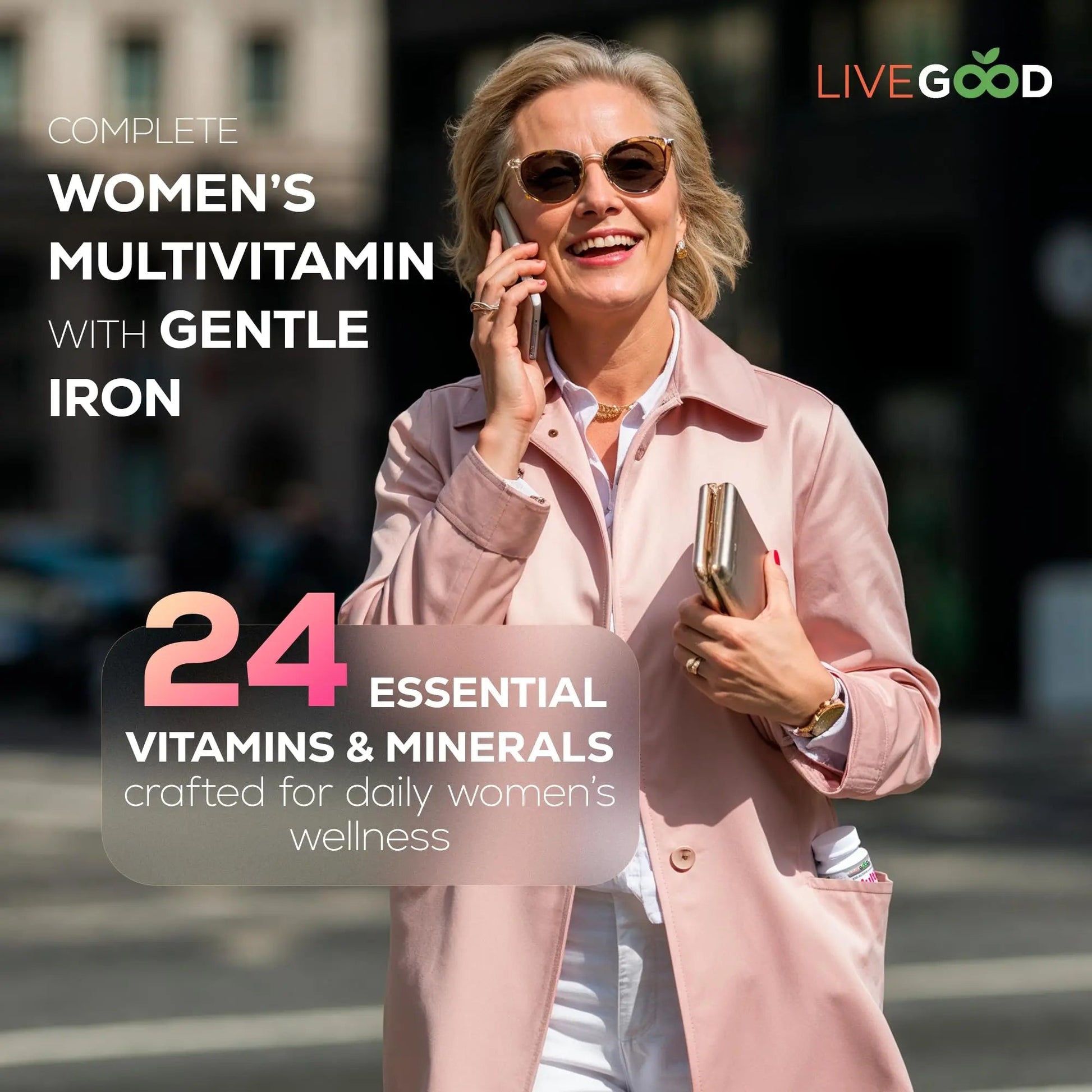 LIVEGOOD Bio-Active Complete Multivitamin for Women with Iron, Daily Women’s Multi with 24 Essential Vitamins and Minerals LIVEGOOD buy supplements canada