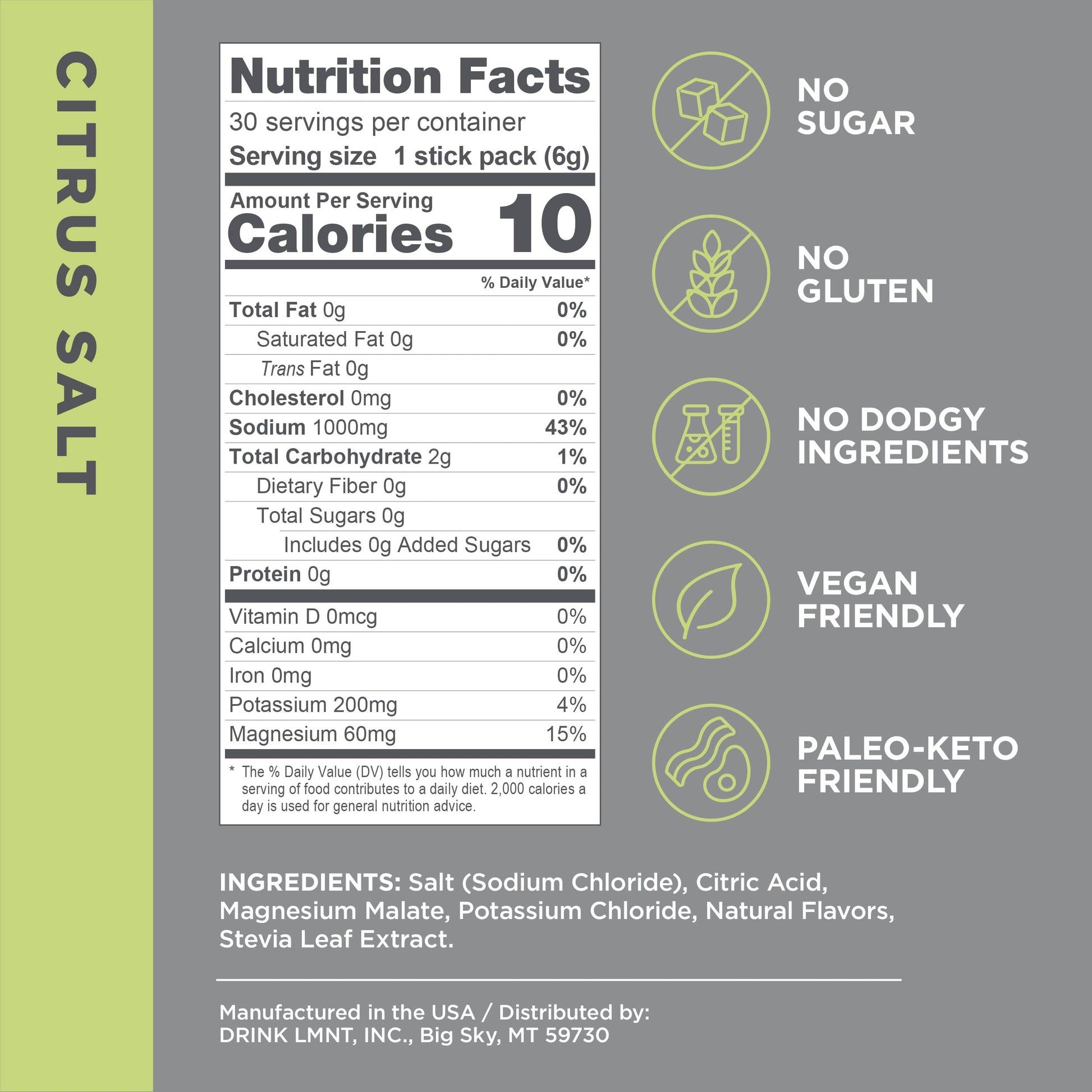 LMNT Zero-Sugar Electrolytes - Citrus Salt - Hydration Powder Packets | No Dodgy Ingredie Drink LMNT buy supplements canada