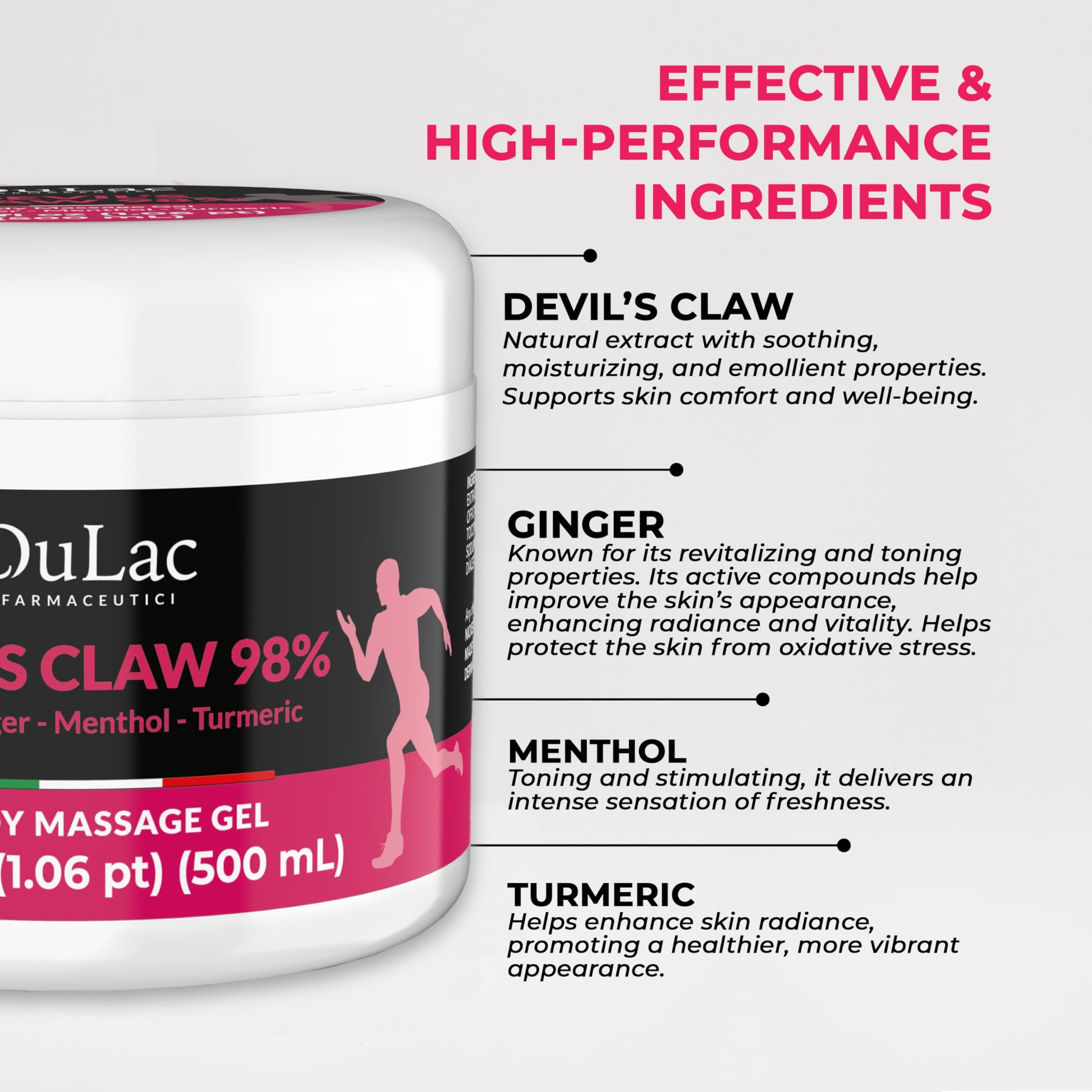 Dulac - Devil's Claw 98% Cream Maximum Strength 16.9 Fl Oz, Natural Joint and Muscle Comfort Cream, Enriched with Menthol for Cool Effect DULÀC FARMACEUTICI 1982 buy supplements canada
