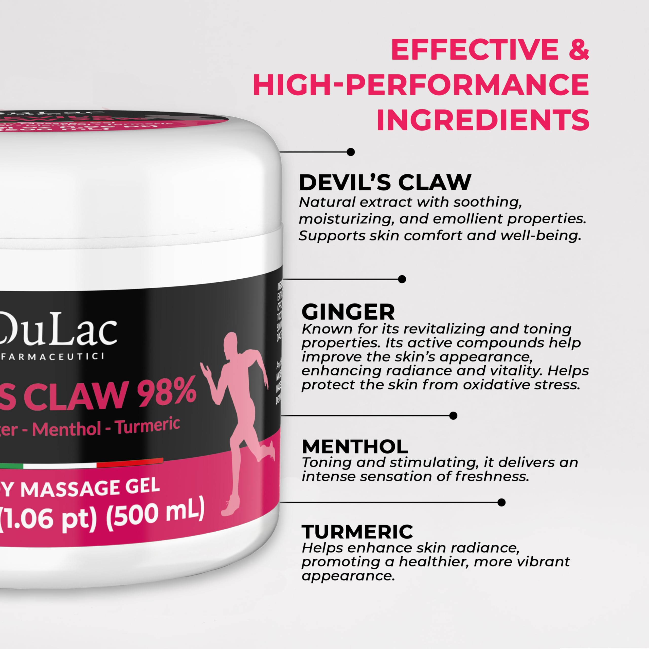 Dulac - Devil's Claw 98% Cream Maximum Strength 16.9 Fl Oz, Natural Joint and Muscle Comfort Cream, Enriched with Menthol for Cool Effect DULÀC FARMACEUTICI 1982 buy supplements canada
