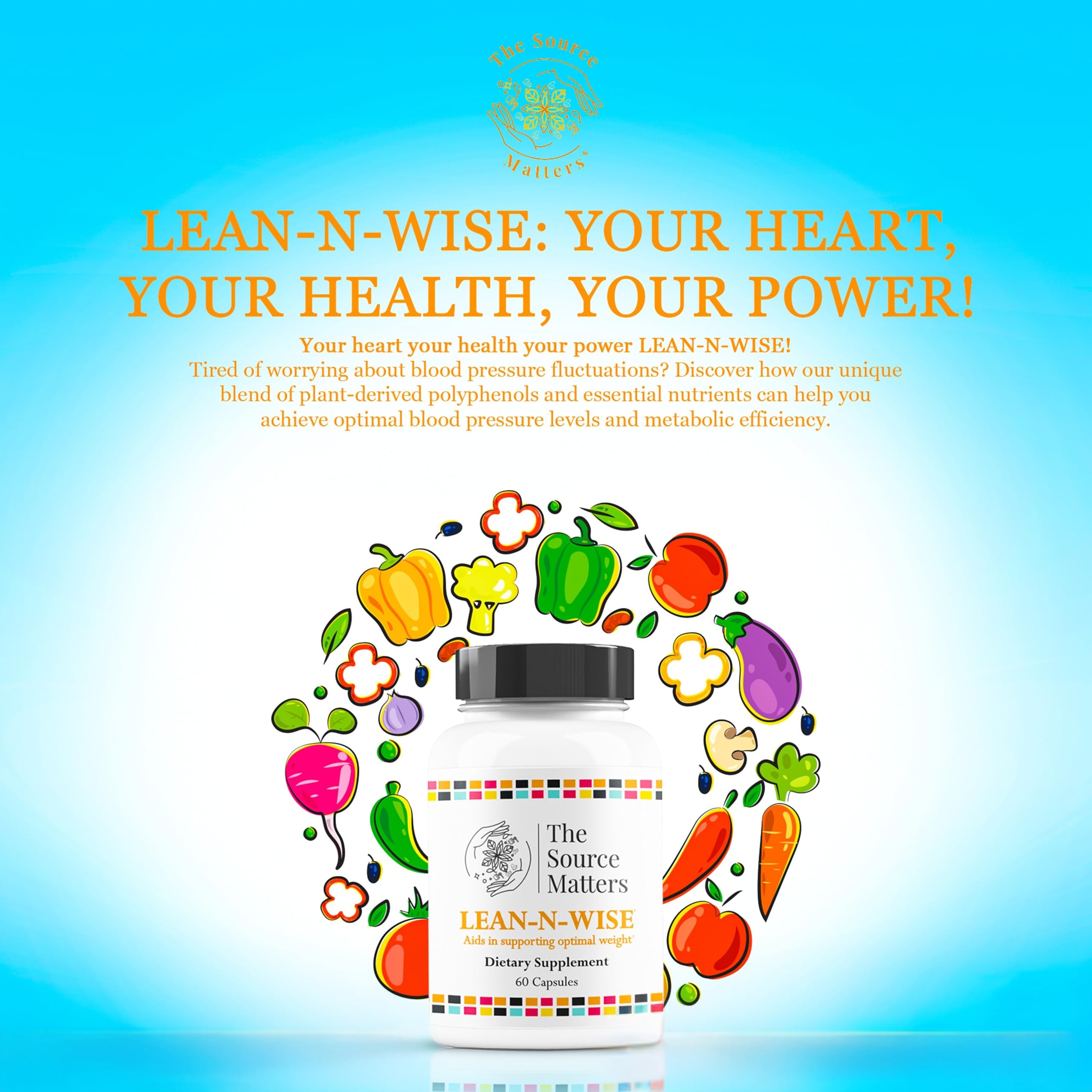 Lean-N-Wise Digestion & Energy Support with Green Coffee Bean, Hibiscus, Lemon Verbena & Magnesium Citrate | Plant-Based Formula for Daily Wellness (60 Capsules) THE SOURCE MATTERS buy supplements canada