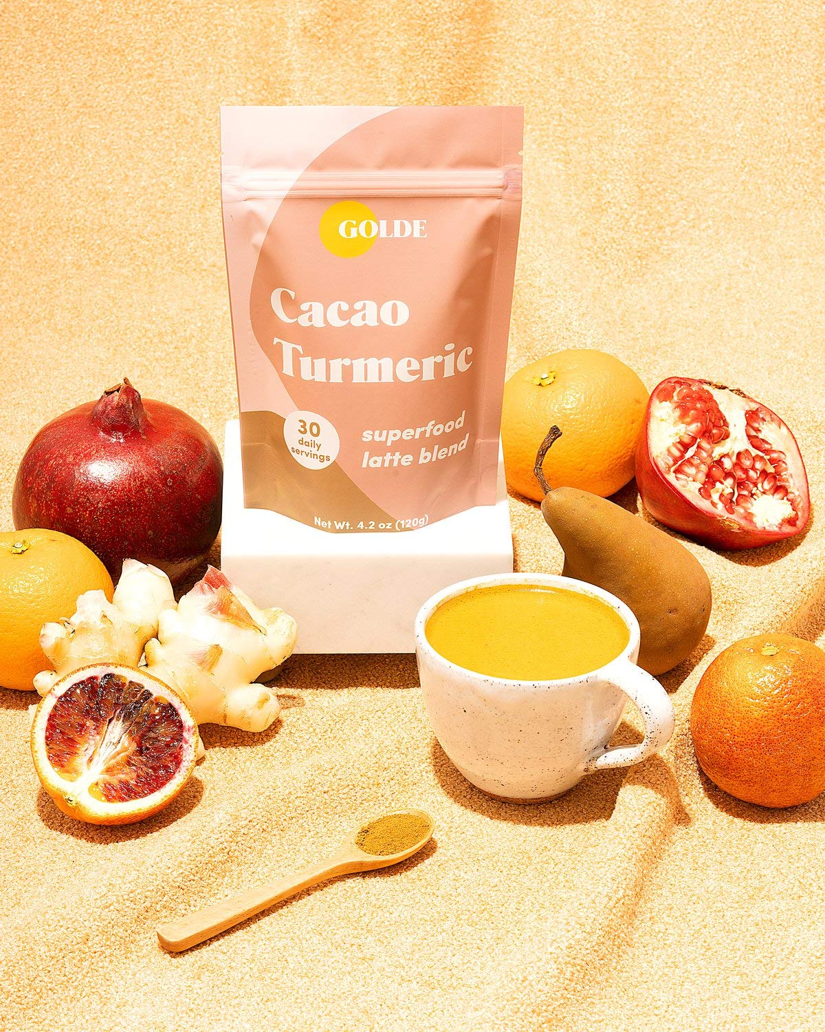 GOLDE - Superfood Latte Blend - Cacao Turmeric - Plant Based w/Turmeric, Cacao, & Coconut Milk Powder - Healthy Hot Cocoa - Coffee Replacement - Vegan, Keto, & Sugar-Free - 30 Servings GOLDE buy supplements canada