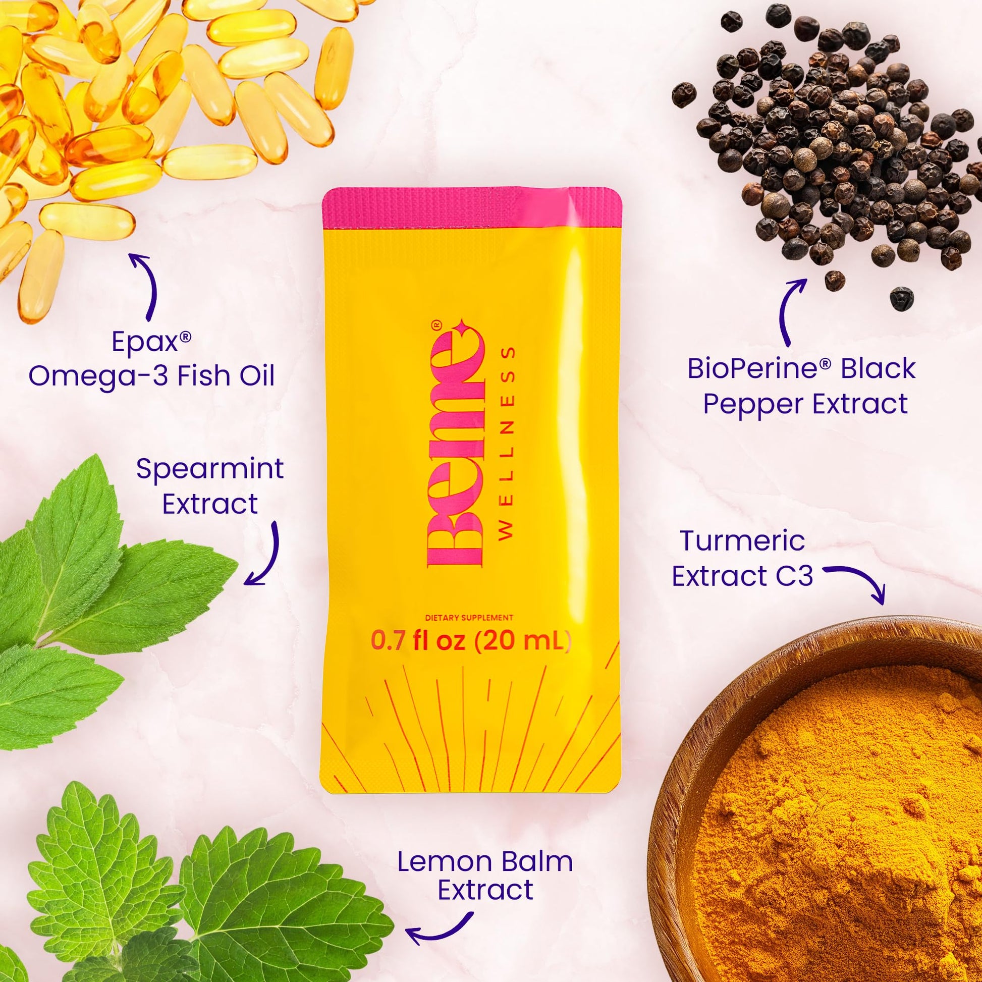 BeMe Liquid Omega 3 Fish Oil - Turmeric Curcumin, Lemon Balm Extract & Omega 3 Supplement for Women - Patented EPAX® for Quick Absorption & high bioavailability - Supports Memory & Brain Health BeMe buy supplements canada