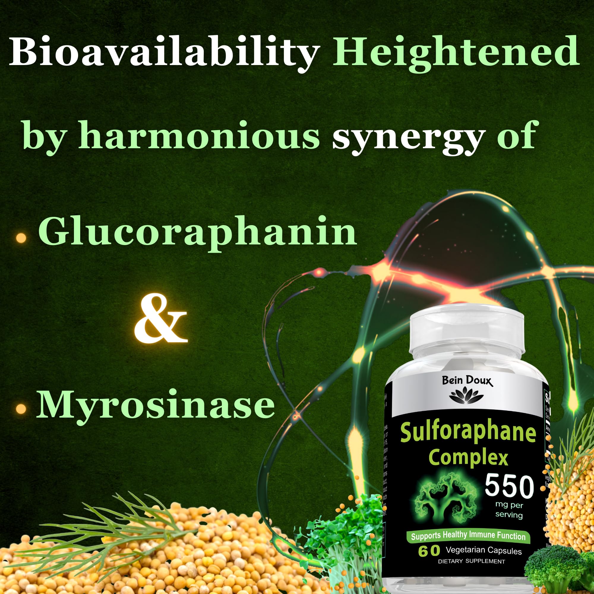 550mg Sulforaphane Supplement with Glucoraphanin and Myrosinase | Broccoli Supplemen BEIN DOUX buy supplements canada