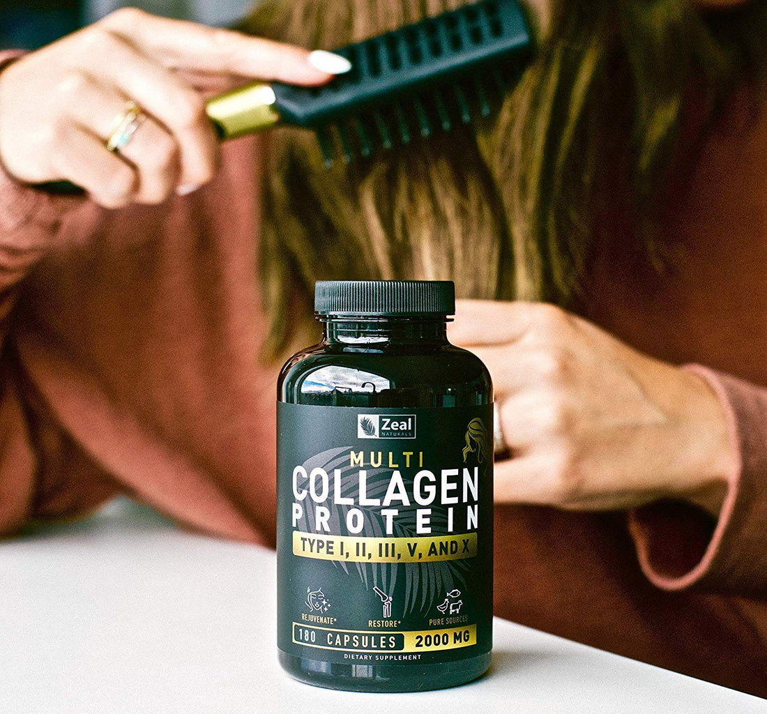 Multi Collagen Peptides Pills (Types Ⅰ,Ⅱ,Ⅲ,Ⅴ,Ⅹ) Grass Fed Collagen Pills (180 Capsules) - Hydrolysate Collagen Protein Blend for Hair, Skin, Nails, and Joint Support - Collagen Pills for Women Zeal Naturals buy supplements canada