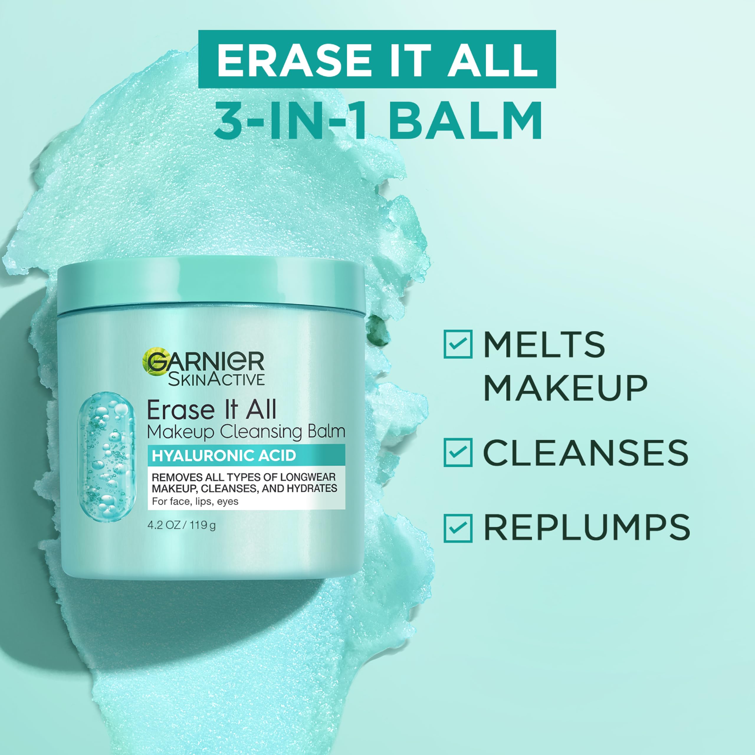 Garnier Erase It All Makeup Cleansing Balm with Hyaluronic Acid, Replumping Facial Cleanser and Makeup Remover, 4.2 Oz Garnier buy supplements canada