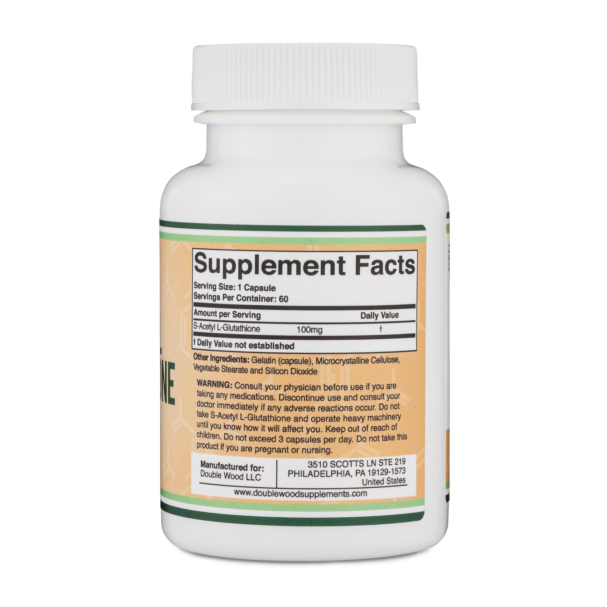 S-Acetyl L-Glutathione Capsules - 100mg, 60 Count (Acetylated Glutathione Antioxidant - More Absorbable Than Glutathione and Liposomal Glutathione, Non-GMO and Gluten Free) by Double Wood Double Wood Supplements buy supplements canada