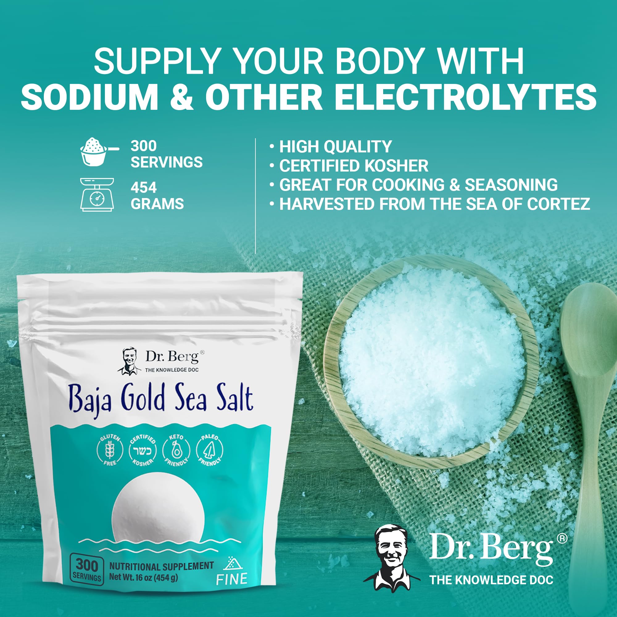 Dr. Berg's Baja Gold Sea Salt Organic - Natures Fine Sea Salt Support For Hydration Dr. Berg Nutritionals buy supplements canada