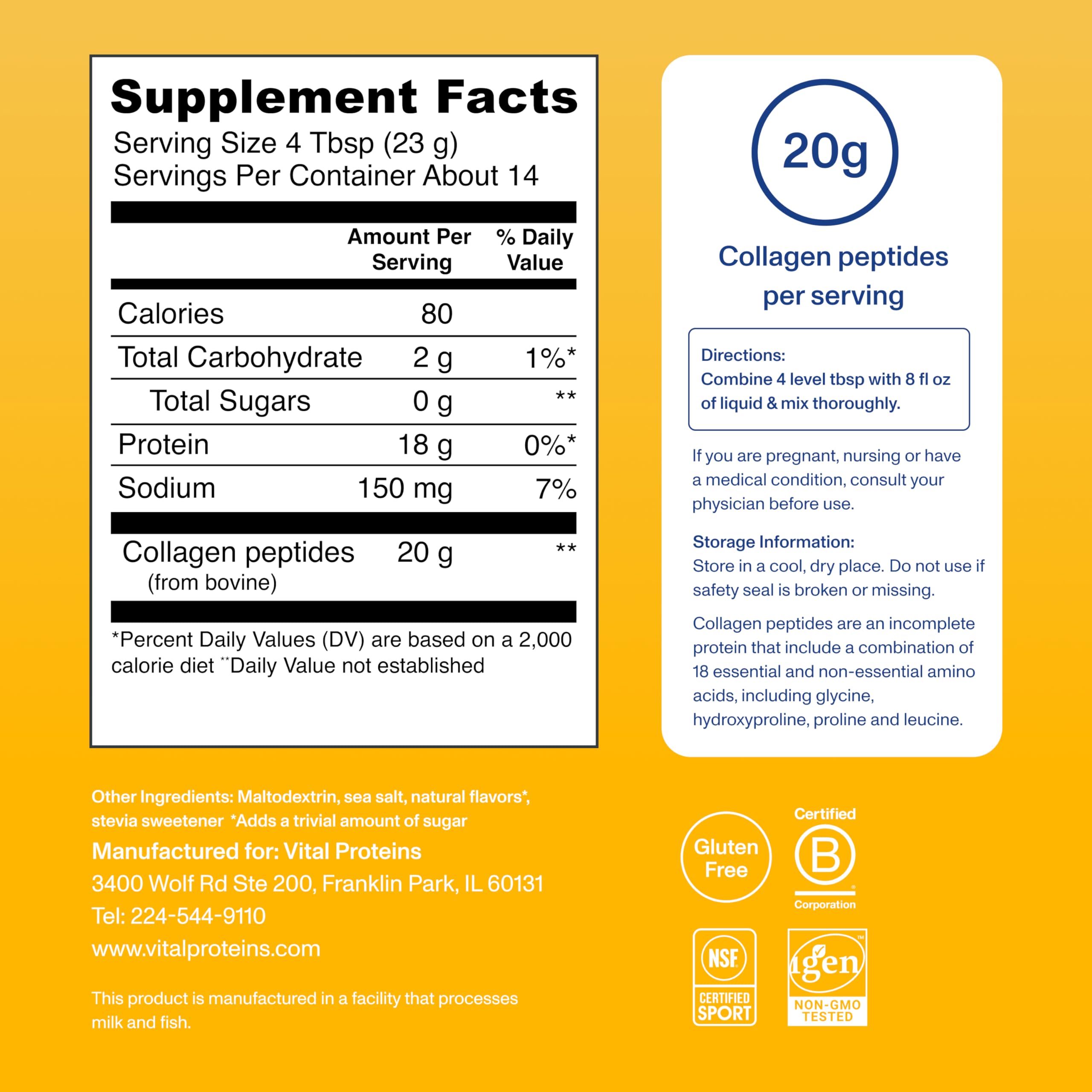Vital Proteins Collagen Peptides Powder Vanilla - Supports Hair, Skin, Nails, Bones, Joints, Powder for Women Vital Proteins buy supplements canada