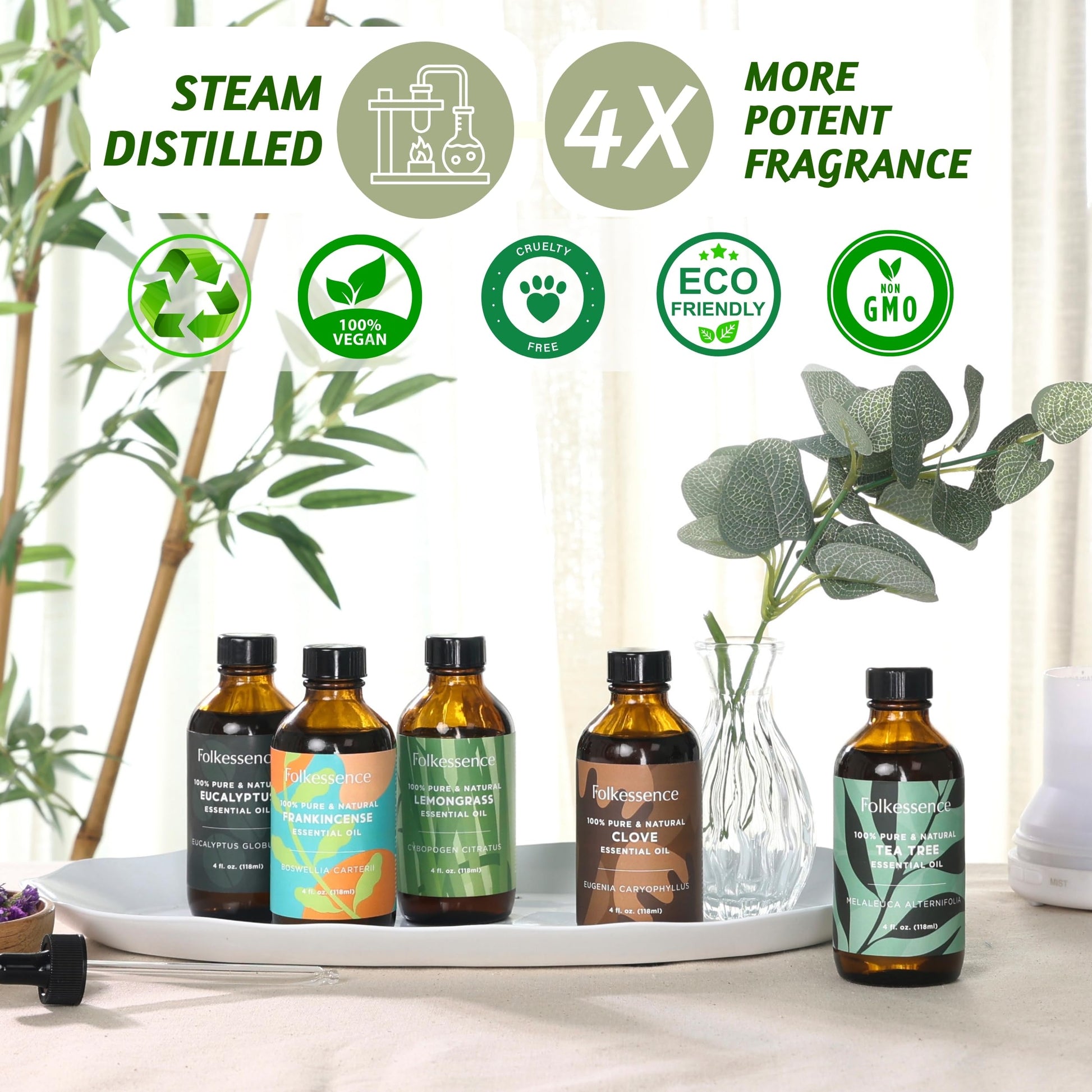 Folkulture Eucalyptus Essential Oil for Diffuser - 4 Fl Oz - 100% Pure, Natural and Undilluted Essential Oil Folkulture buy supplements canada