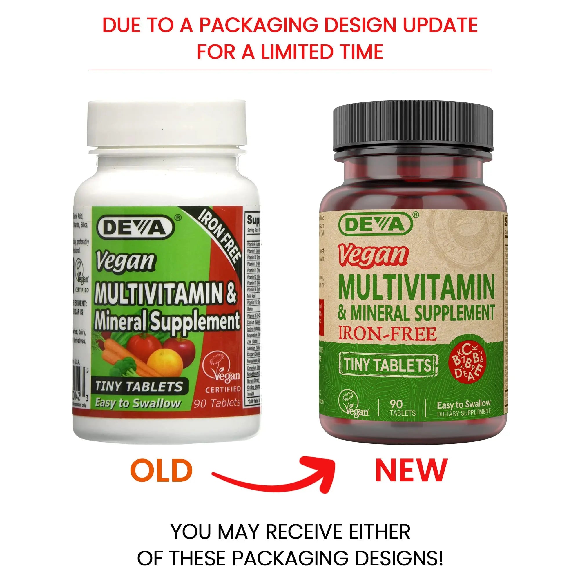 DEVA Vegan Iron-Free Multivitamin & Mineral Supplement, Vitamin C, D2, E & B-Complex, Biotin, 90 Tiny Tablets DEVA buy supplements canada