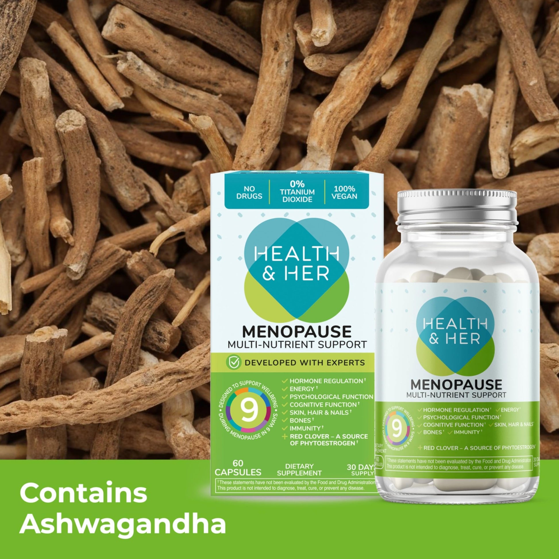 Health & Her Menopause Supplements for Women - Multi-Nutrient Support, Menopause Vitamins for Energy, Bones, Muscles, Skin & Hair, Vegan, Gluten-Free, Non GMO (60ct - 1 Month) Health and Her buy supplements canada