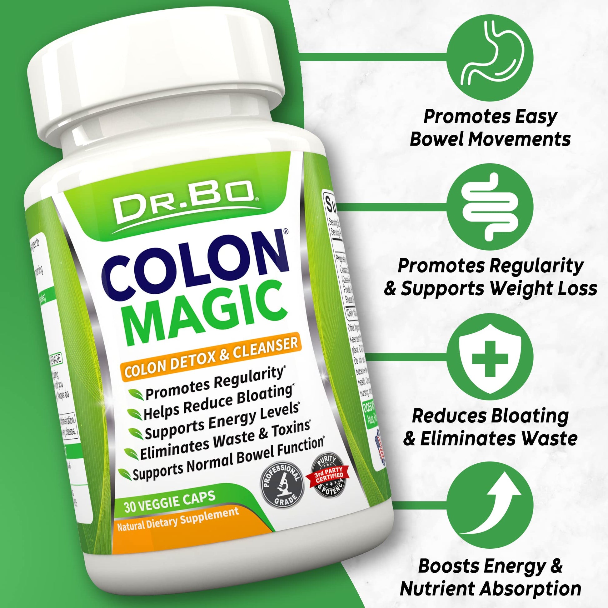 Colon Cleanse Detox Formula - Natural Bowel Cleanser Pills for Intestinal Bloating & Fast Digestive DR. BO buy supplements canada