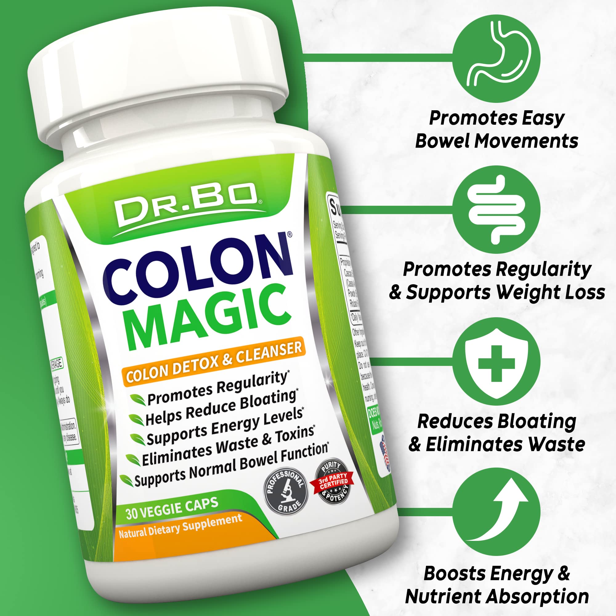 Colon Cleanse Detox Formula - Natural Bowel Cleanser Pills for Intestinal Bloating & Fast Digestive DR. BO buy supplements canada