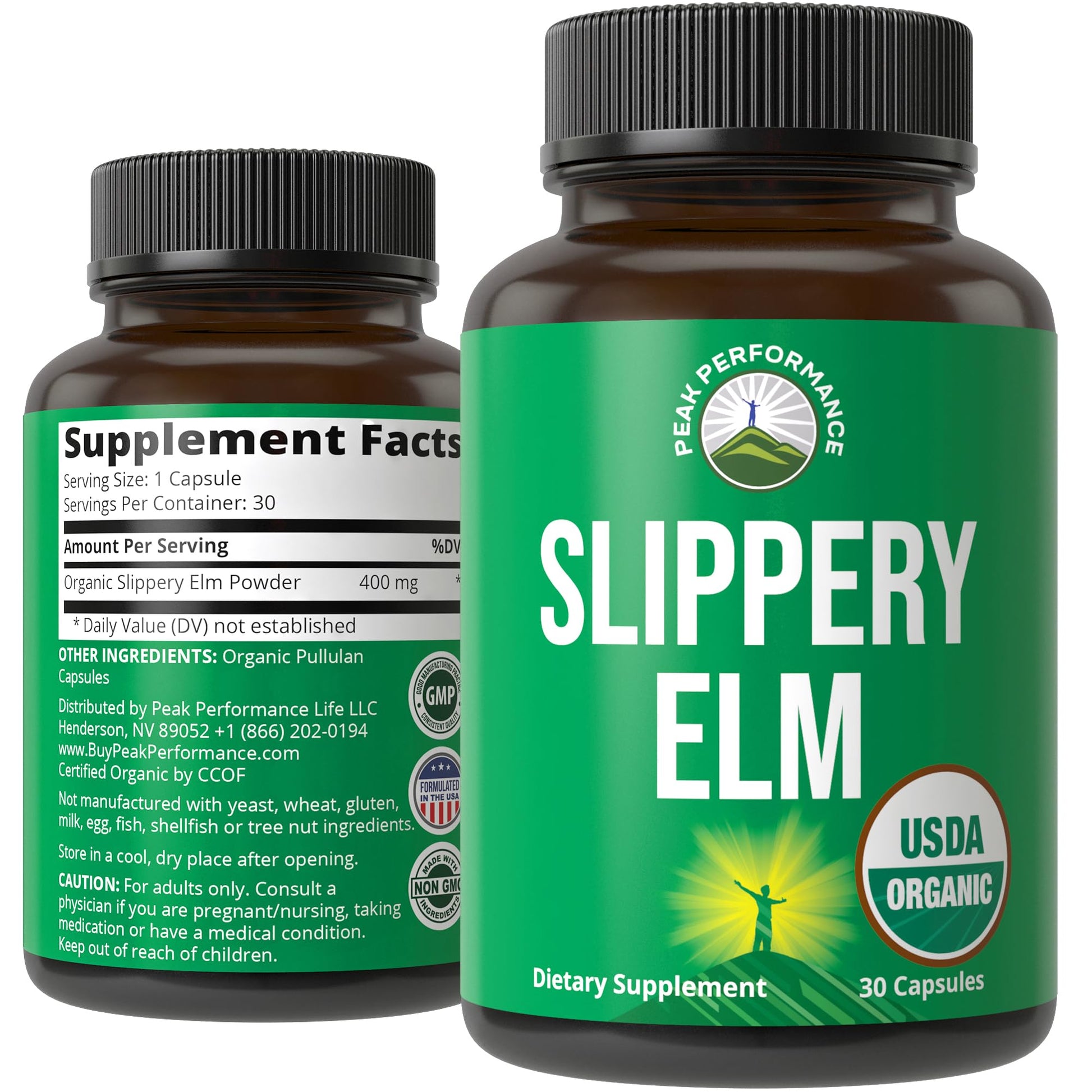 USDA Organic Slippery Elm for Women & Men. Vegan Capsules with Micronized Slippery Elm Bark Powder for Digestion, Bloating Relief, & Gut Lining. Natural Mucilage That Soothes The Throat & Airways Peak Performance buy supplements canada