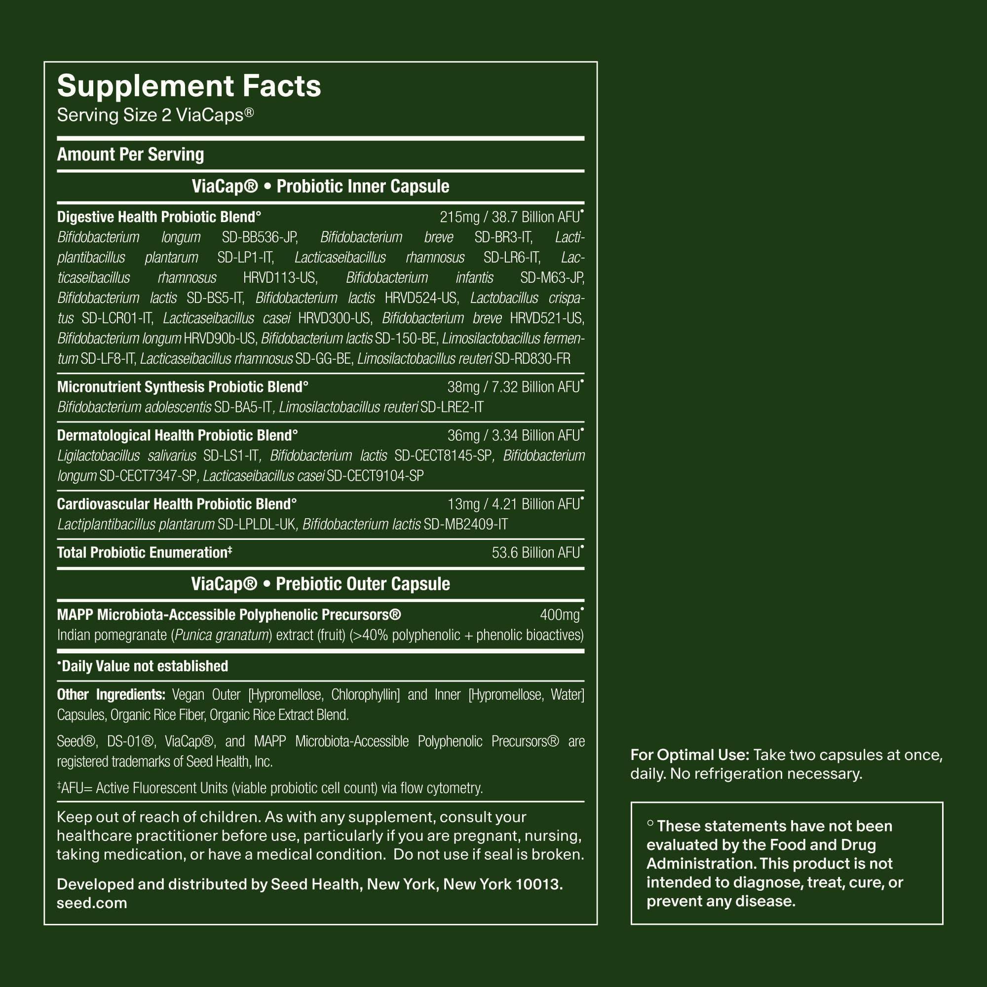 Seed DS-01 Daily Synbiotic - Prebiotic and Probiotic for Women & Men - Digestive Health, Gut Health, Immune Support, Bloating & Constipation Relief - Vegan & Shelf-Stable - 60 Capsules (30-Day Supply) Seed buy supplements canada