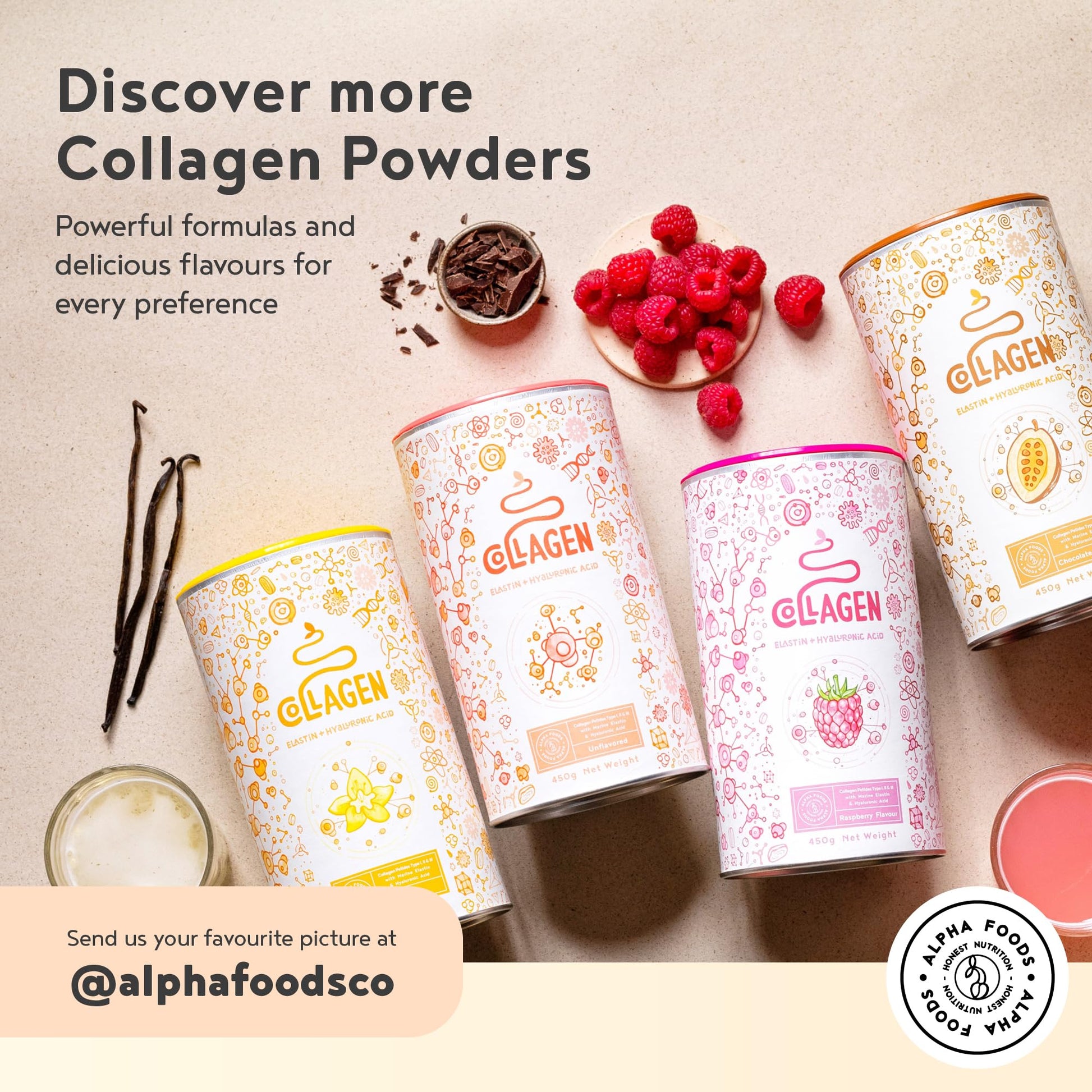 Vegan Collagen Powder with Hyaluronic Acid - Unflavoured 400g Powder Alpha Foods buy supplements canada