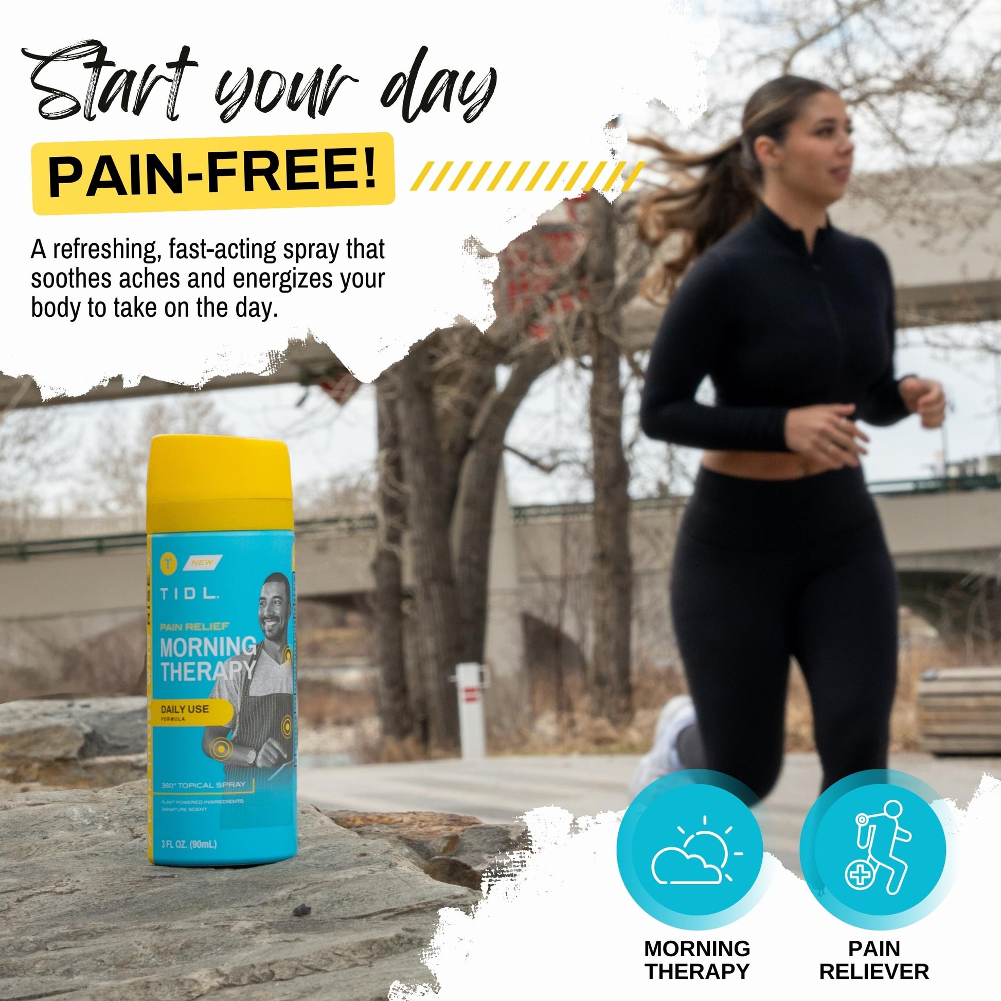 TIDL Pain Relief Spray, 3 Oz, Refreshing Morning Therapy for Muscle, Joint & Neck Pain Relief, Energizing, Plant-Based Menthol & Camphor Pain Reliever, Quick Drying Formula TIDL buy supplements canada