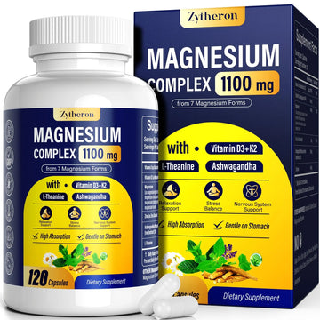 Magnesium Complex for Women & Men 1100mg, 7-in-1 Magnesium Supplement with Ashwagandha & L-Theanine for Calm & Sleep Support, High Absorption, Vegan 120 Capsules Zytheron buy supplements canada