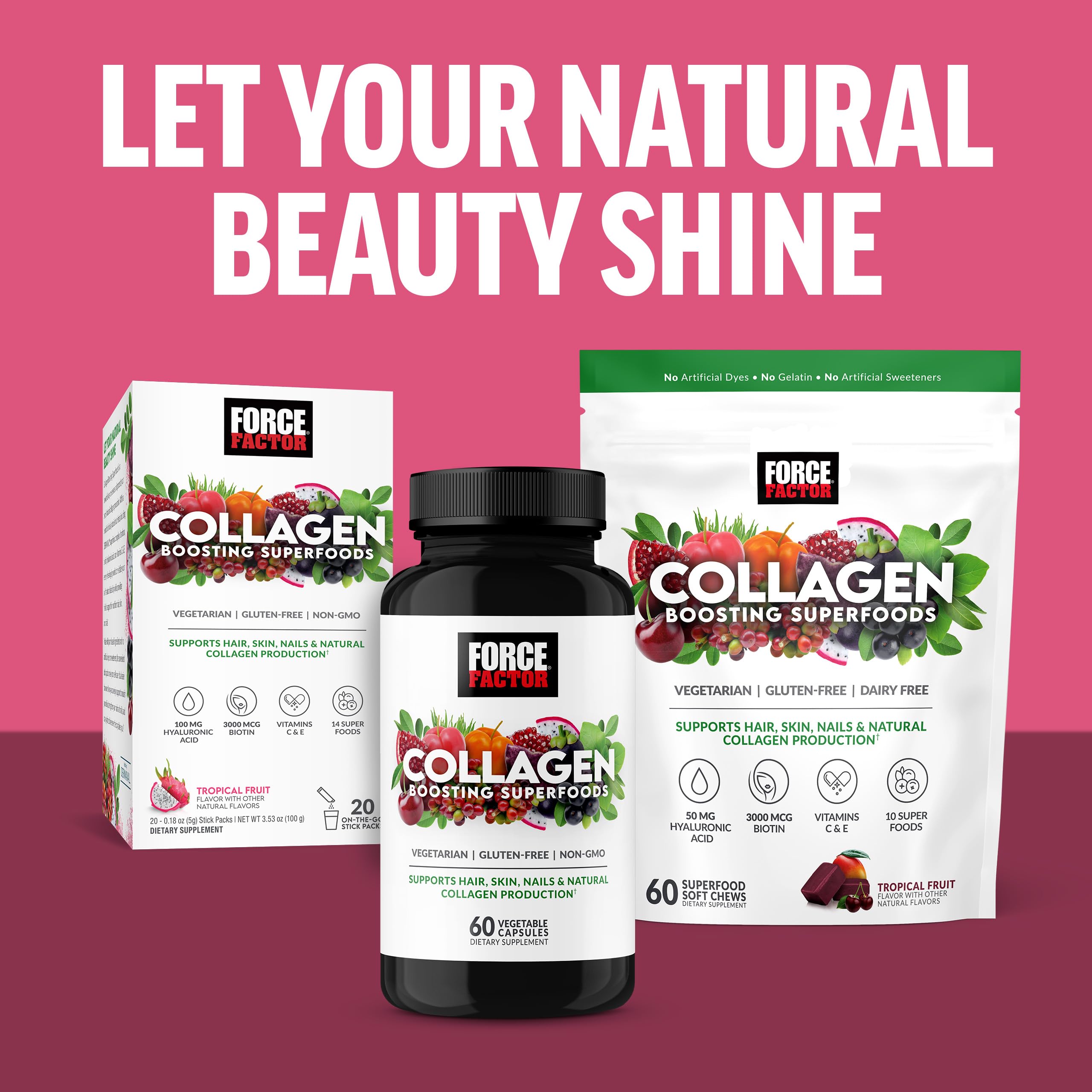 Force Factor Collagen Boosting Superfoods, Vegan Collagen Booster with Hyaluronic Acid, Biotin, Bamboo, Amino Acids & Vitamins for Hair, Skin, and Nails, Strengthener and Skin Supplement, 60 Capsules Force Factor buy supplements canada